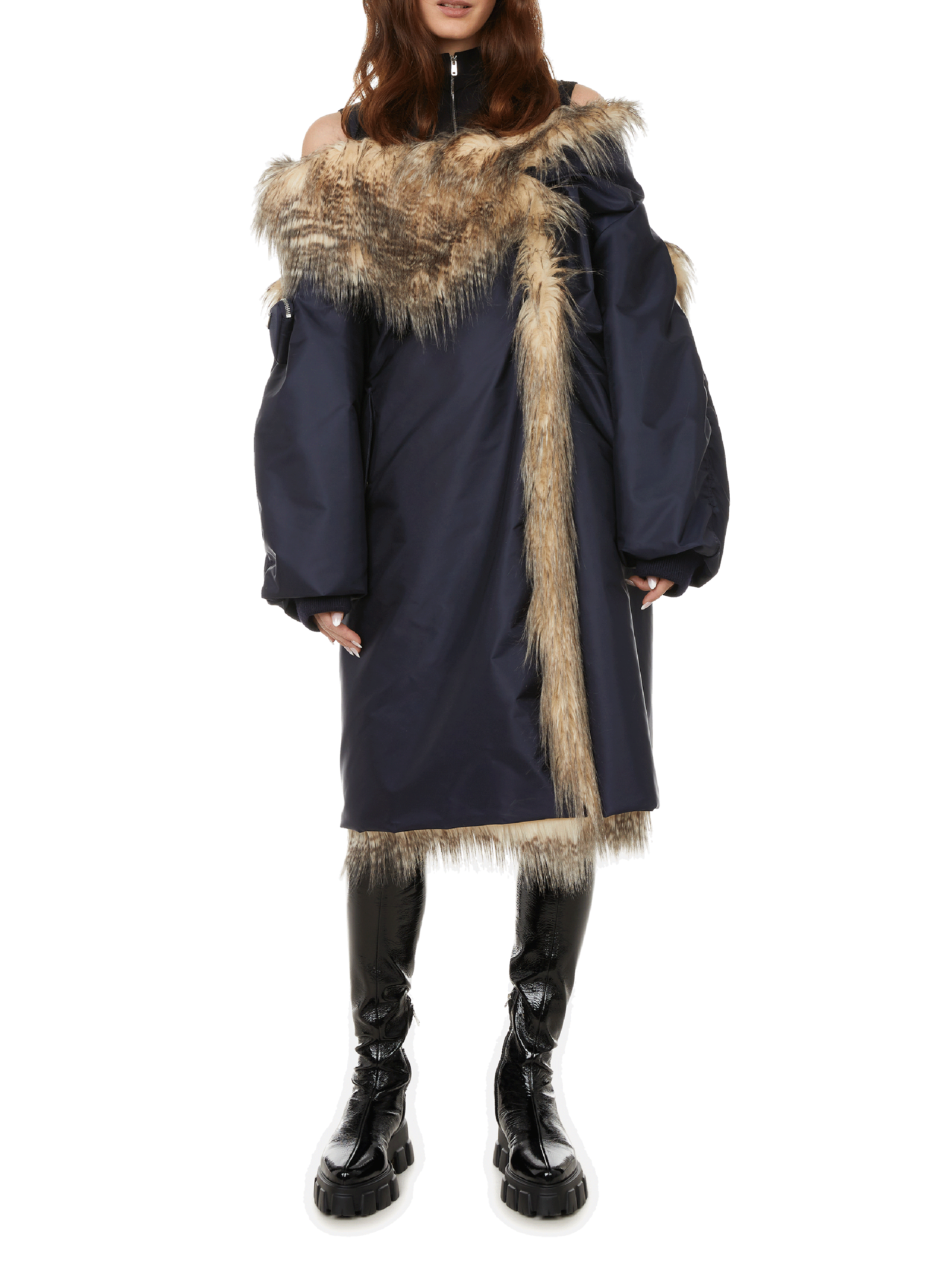Parka en Re-nylon PRADA Bleu