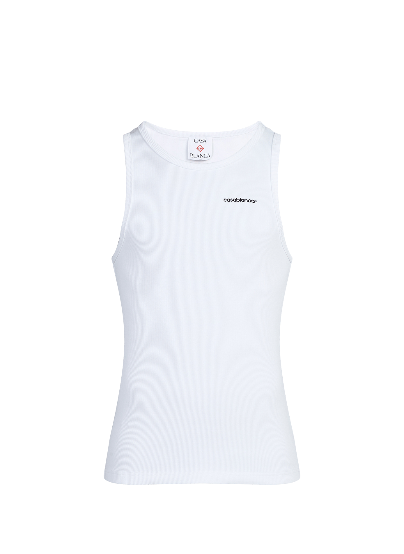 Top con logo bordado en algodón mezclado CASABLANCA PARIS Blanco