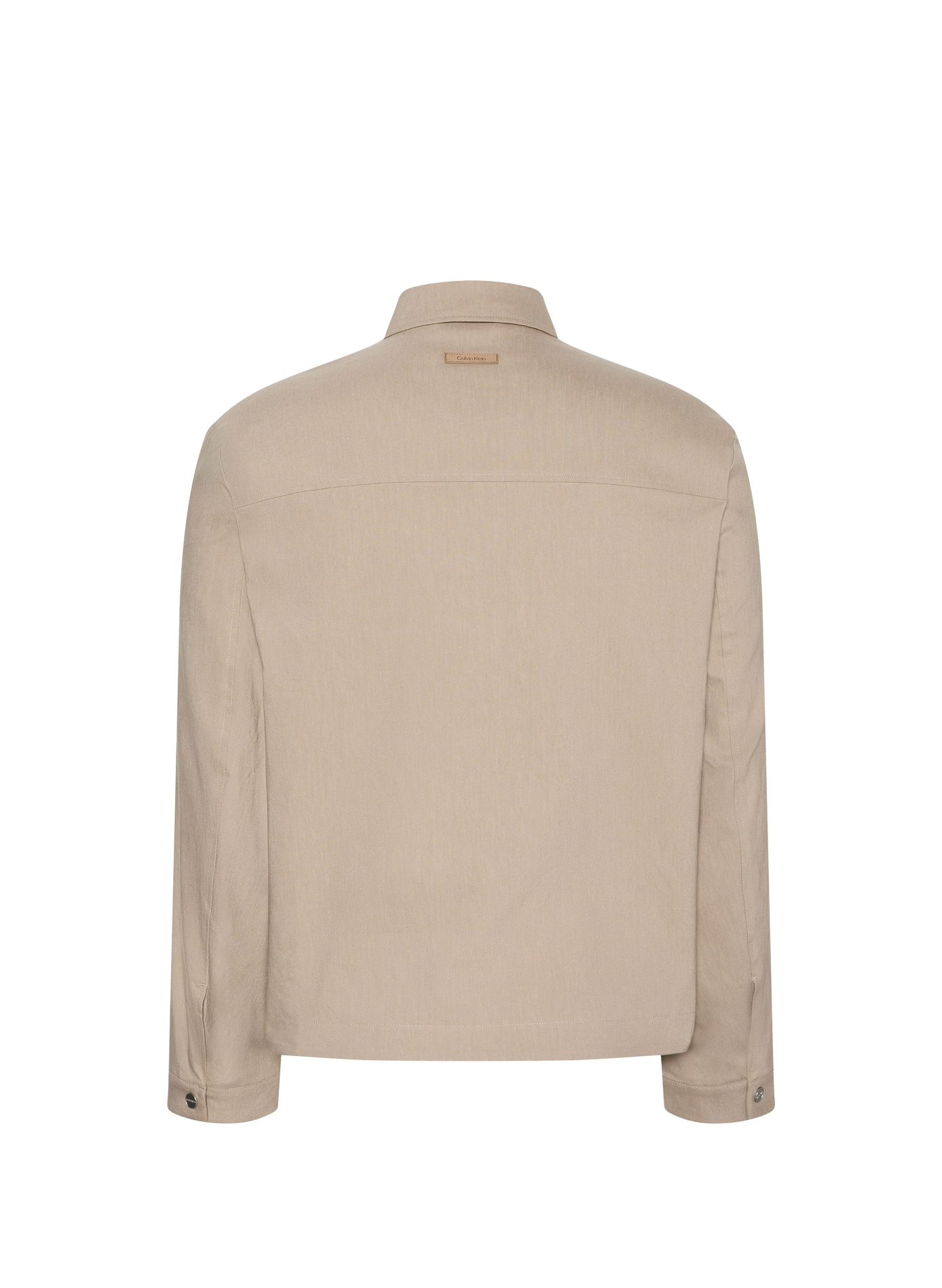 Straight zip-up jacket in blended linen CALVIN KLEIN Beige