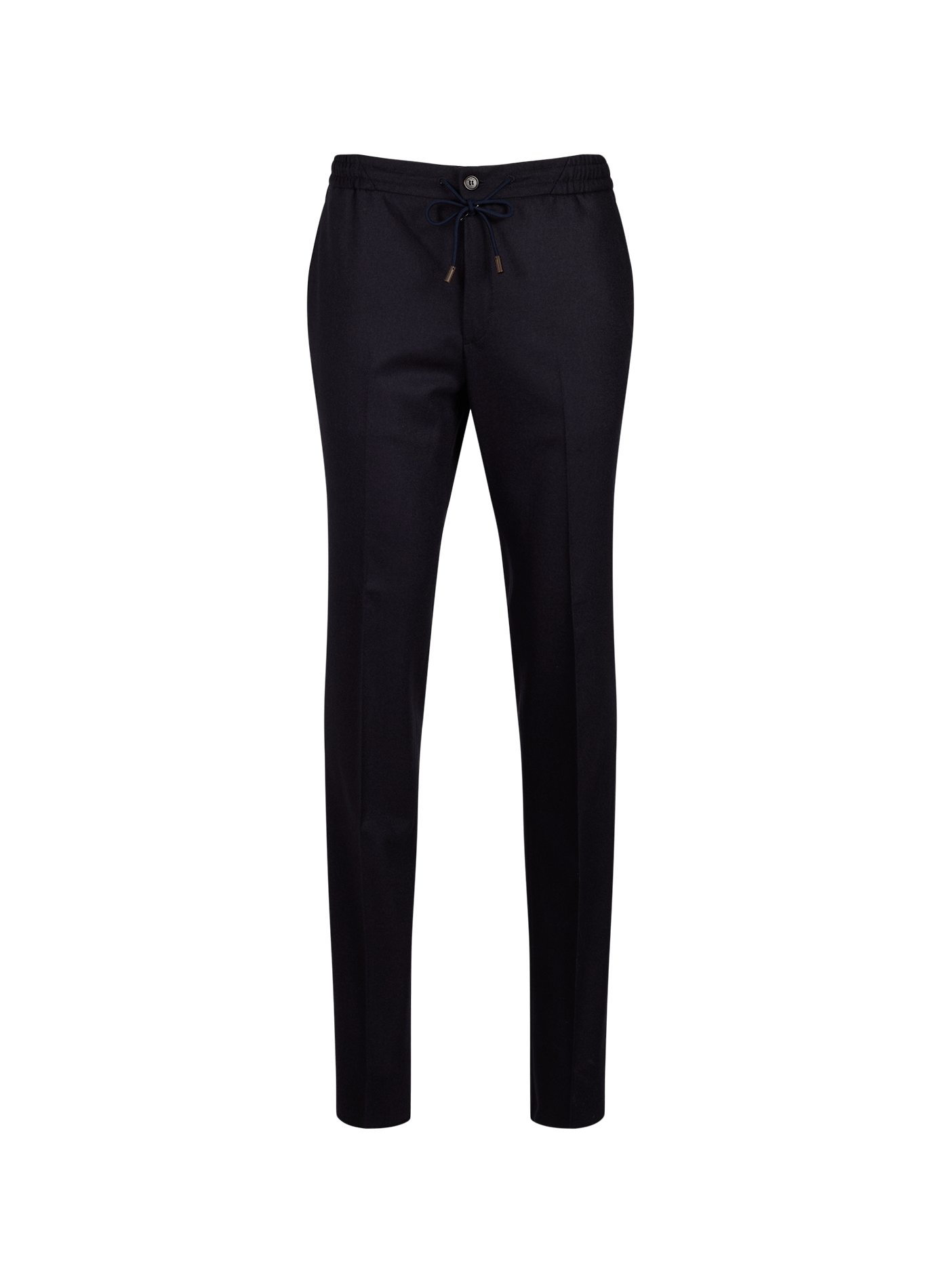 Slim-fit trousers with elasticated waistband in blended wool SLOWEAR Blue