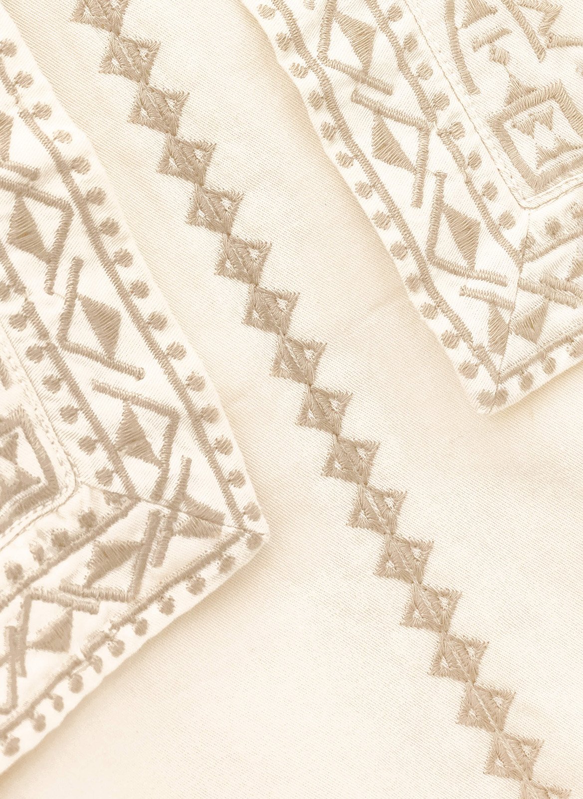 Blouse met Tunesische kraag en geborduurd detail Laura BA&SH Beige