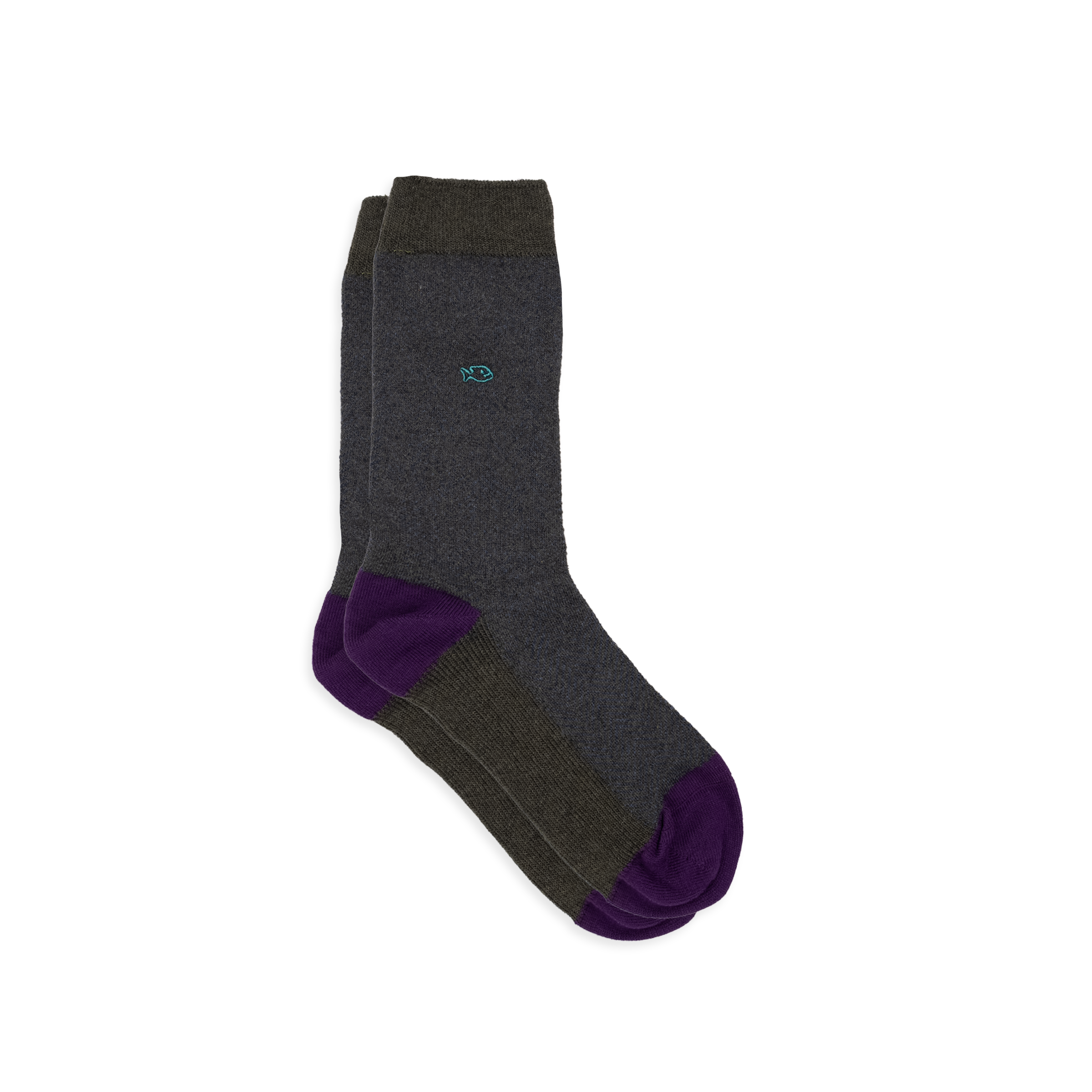 Chaussettes en coton peigné chevrons  Kaki foncé