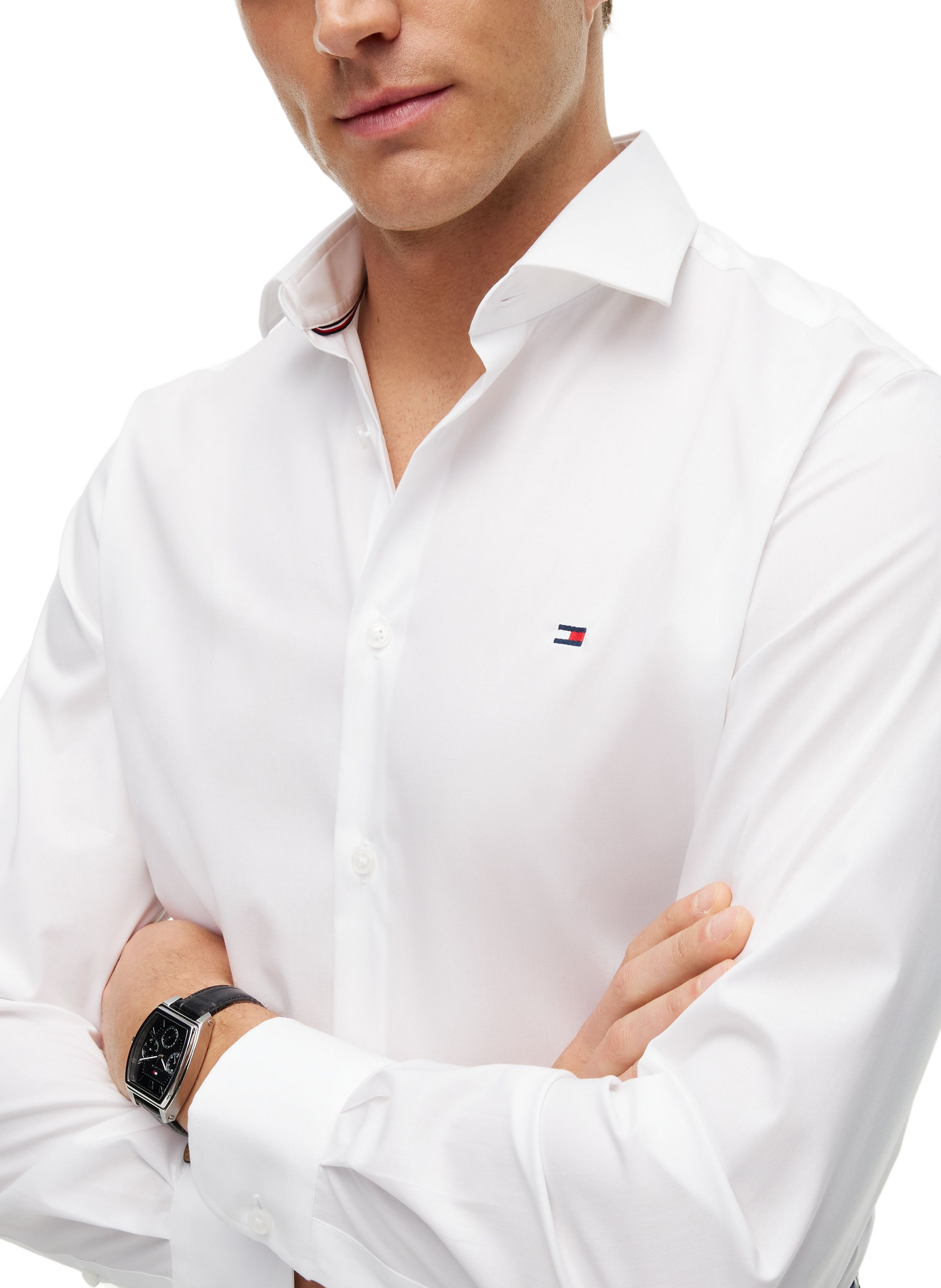 Straight classic collar shirt in cotton TOMMY HILFIGER White