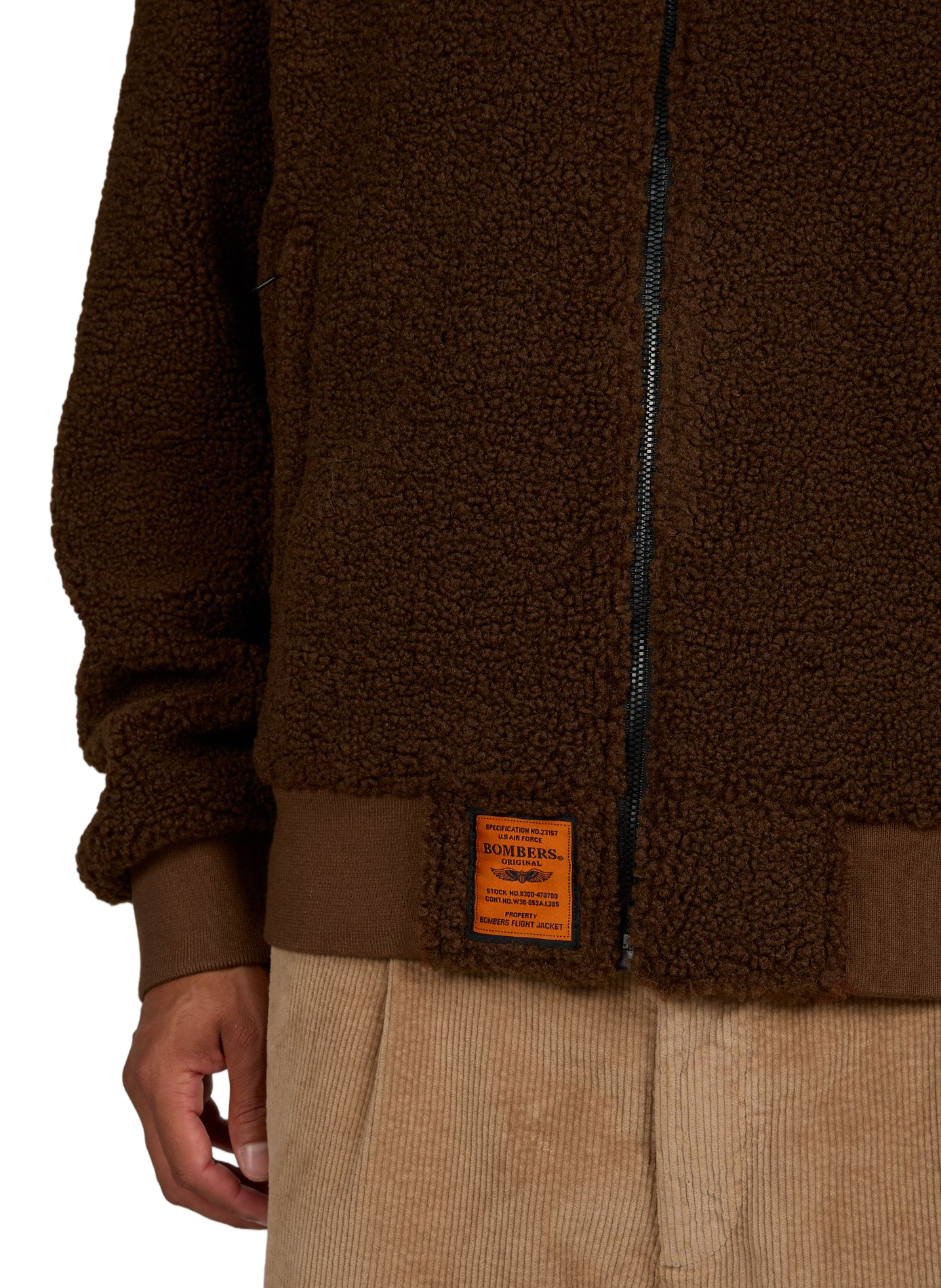 Veste ample à capuche en polaire BOMBERS ORIGINAL Marron