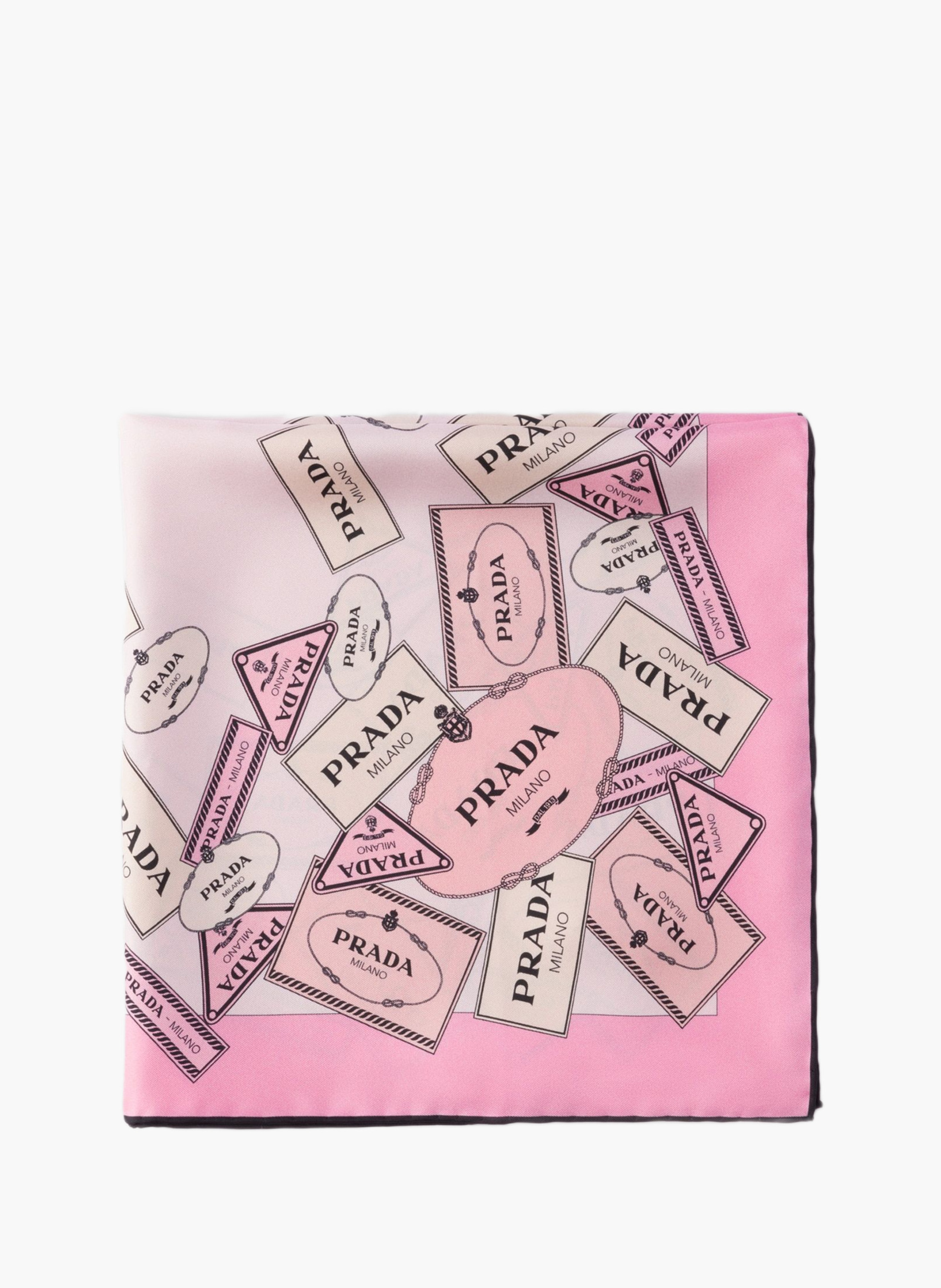 Foulard en sergé de soie imprimé 55 PRADA Rose