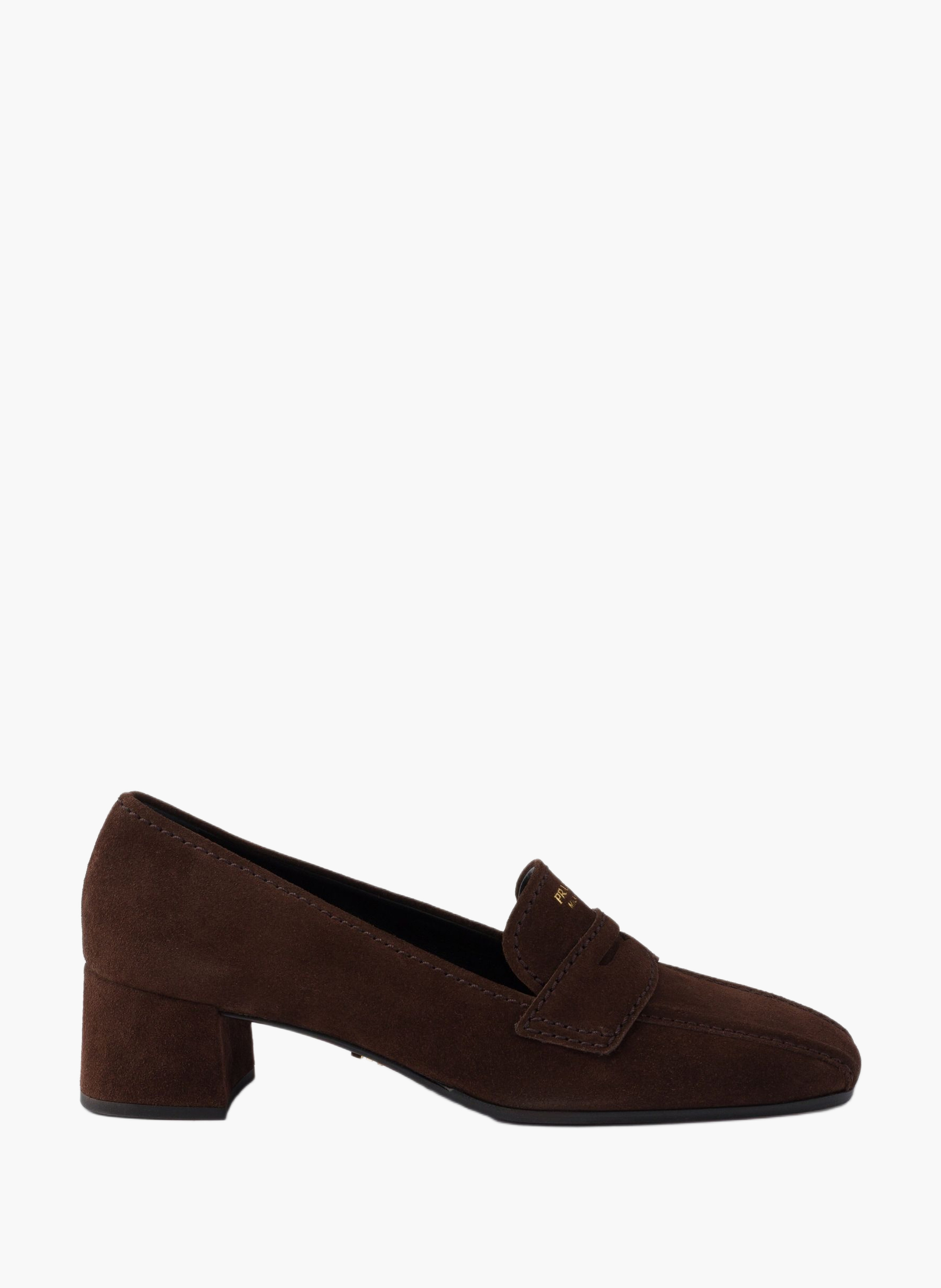 Mocassins en veau velours PRADA Marron