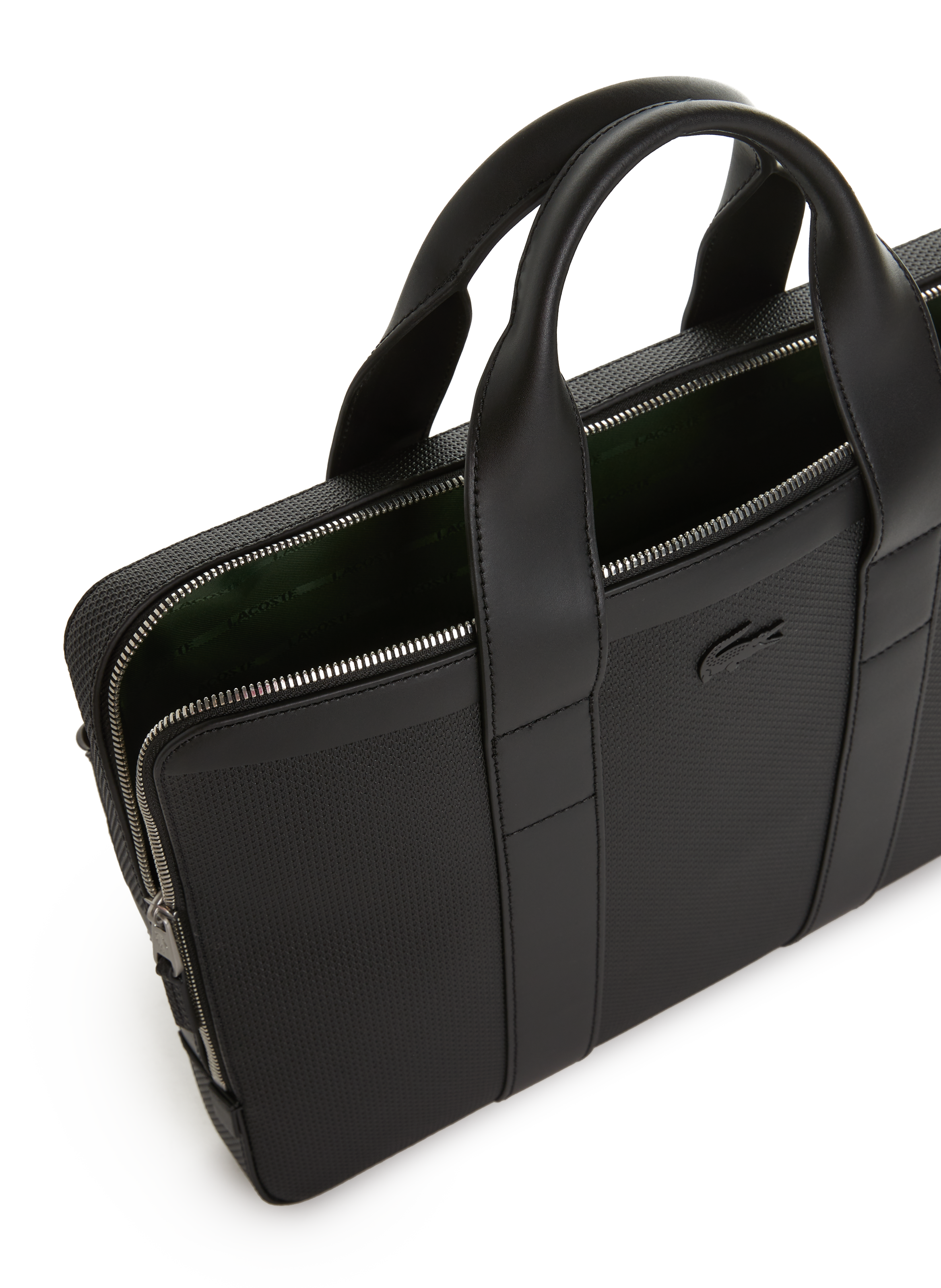 Leather laptop case LACOSTE Black