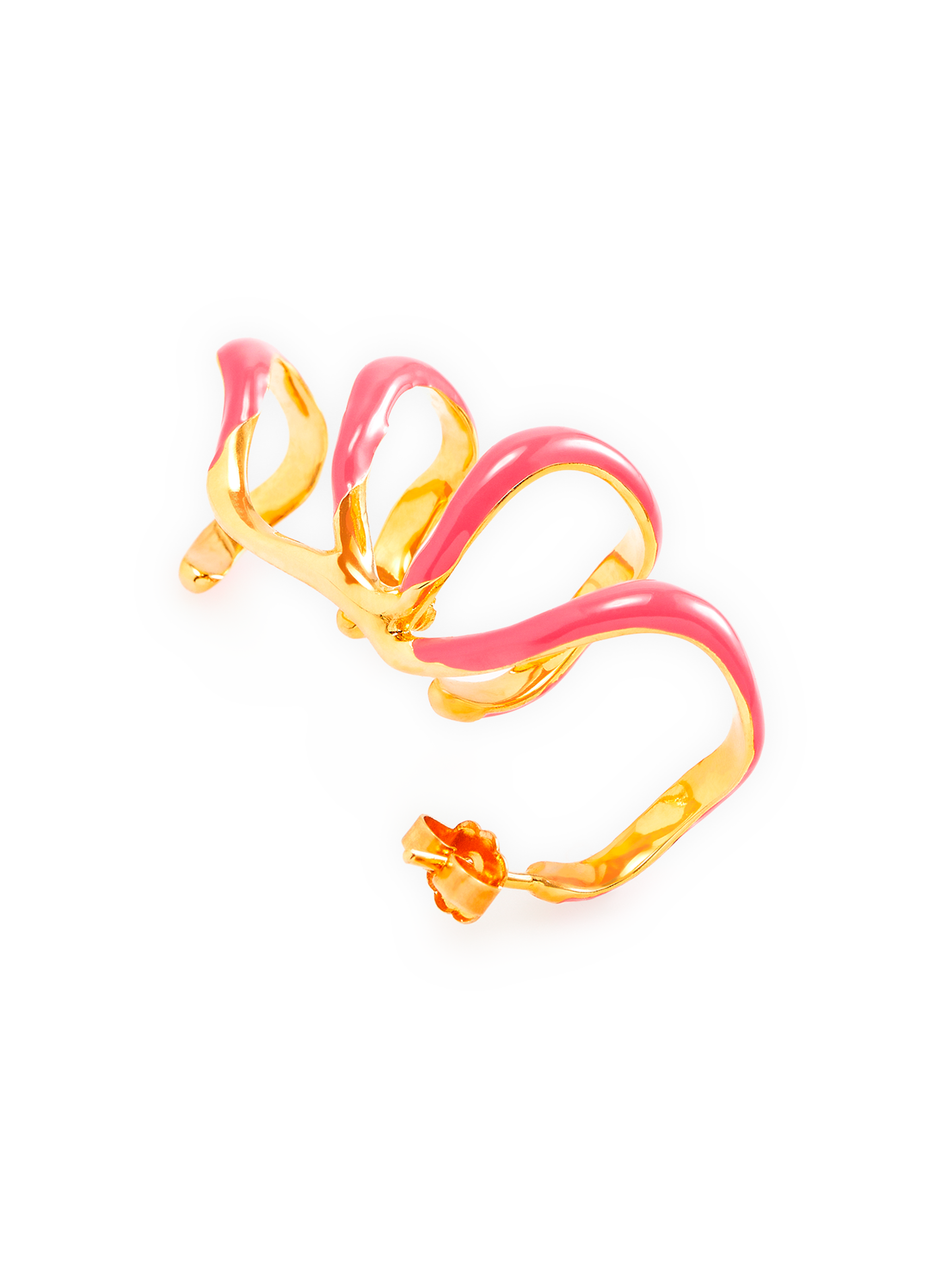 Boucle d'oreille ear cuff Wave en laiton plaqué or