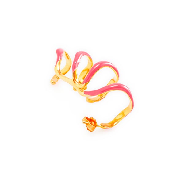 Boucle d'oreille ear cuff Wave en laiton plaqué or