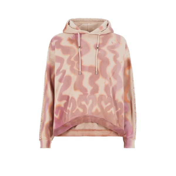 Hoodie à strass en coton mélangé