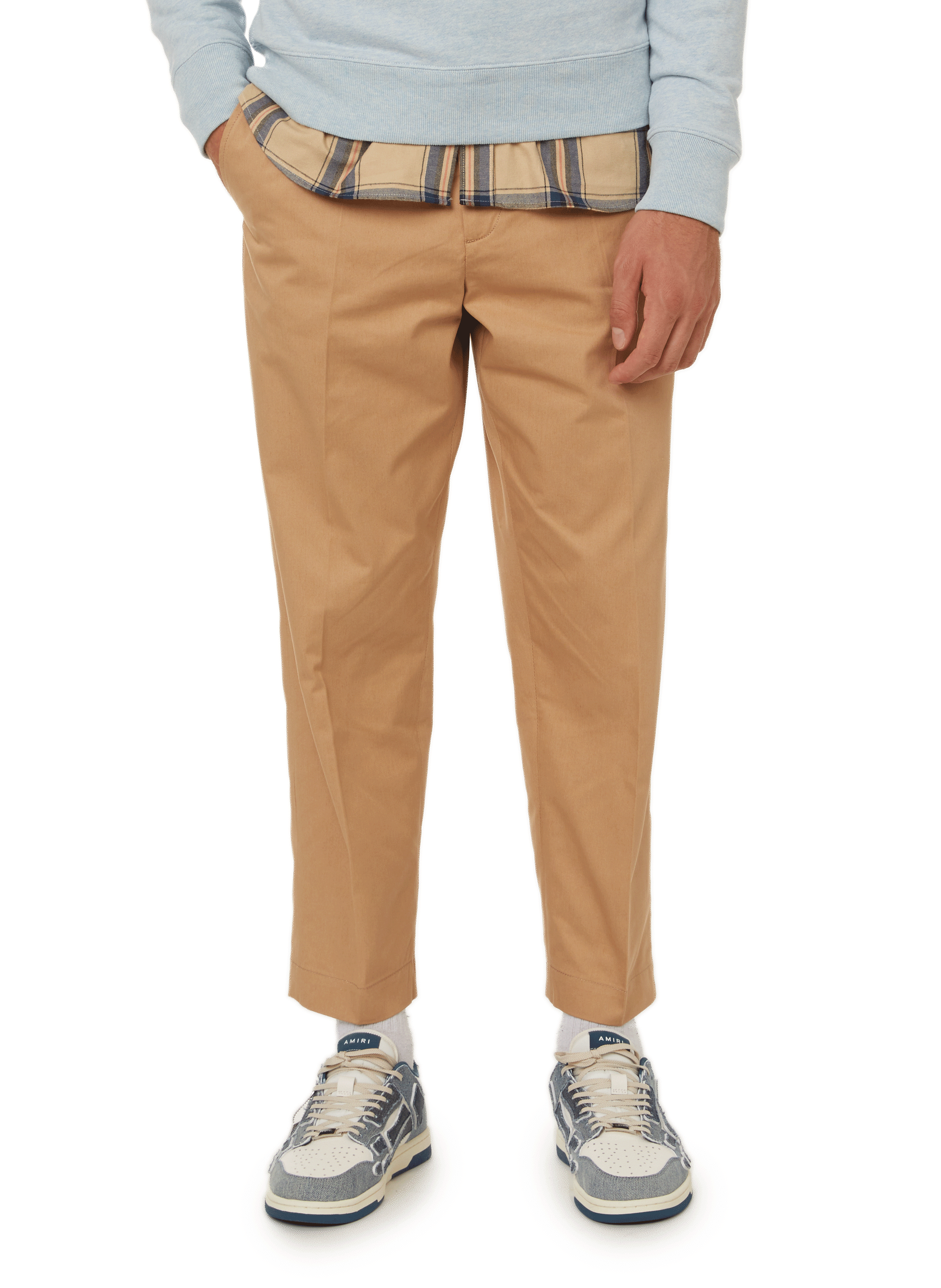MAISON KITSUNÉ Regular cotton chinos Beige