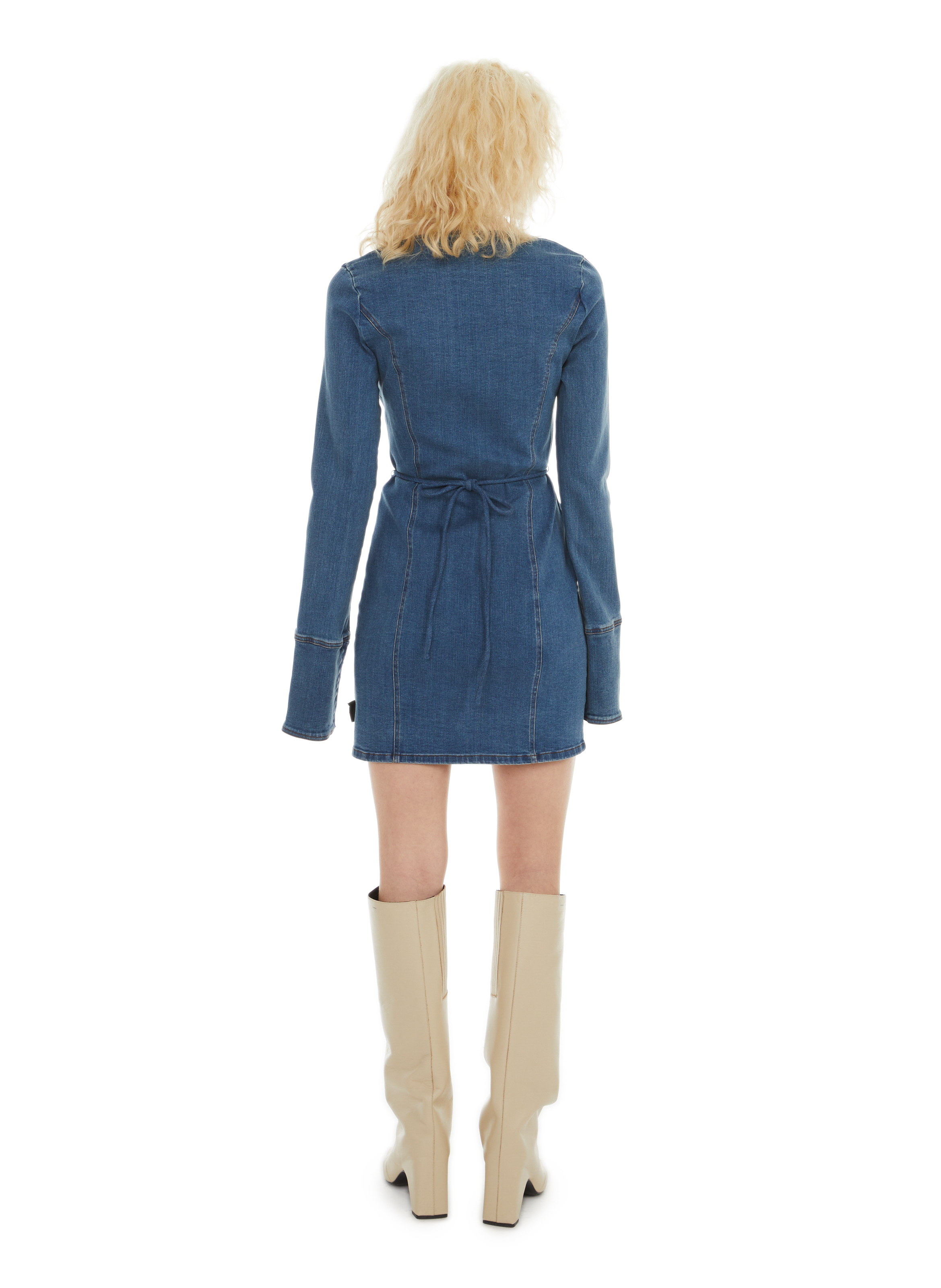 Robe courte en jean ROTATE Bleu