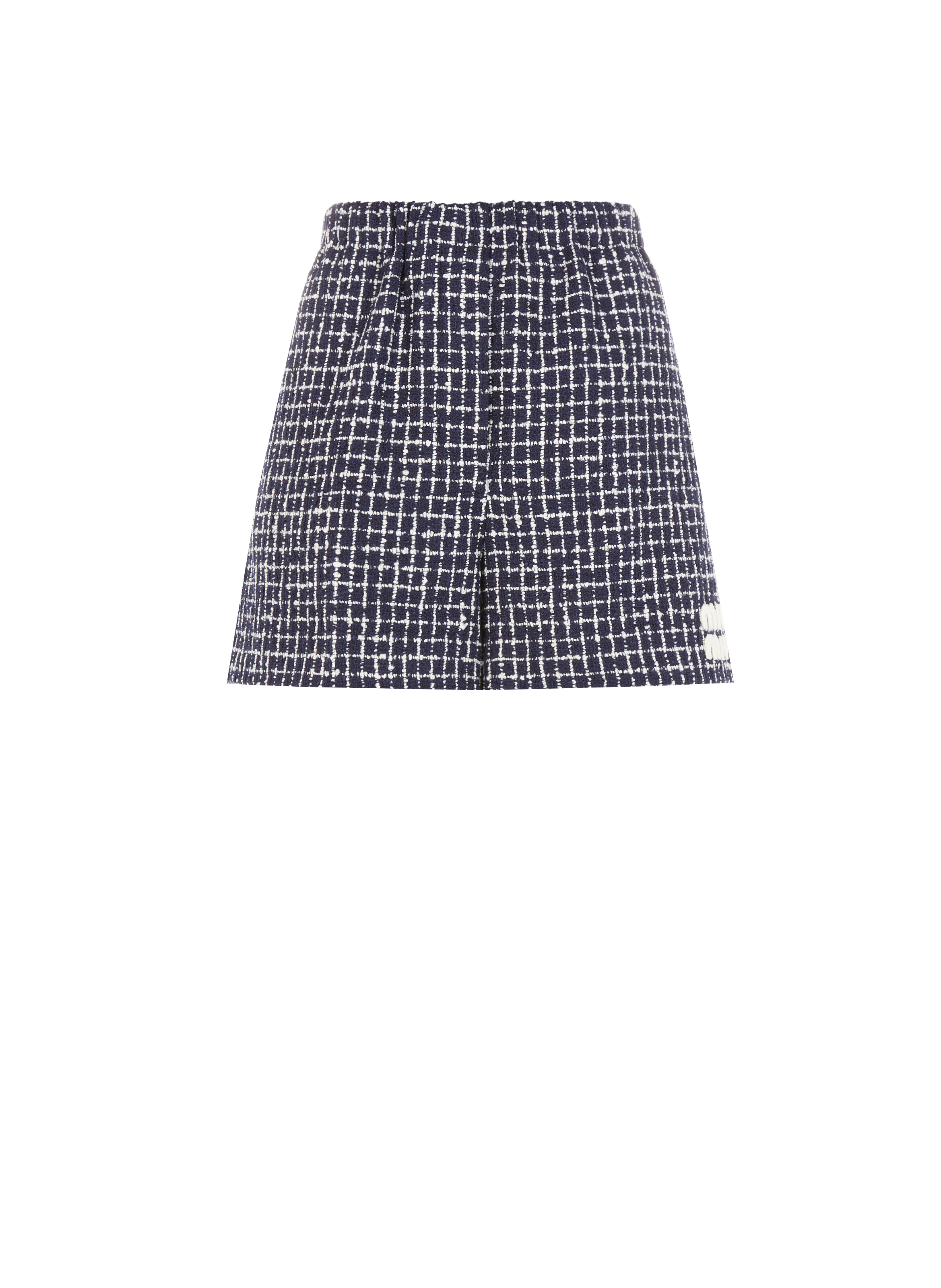 Short en tweed à carreaux en laine MIU MIU Multicolore