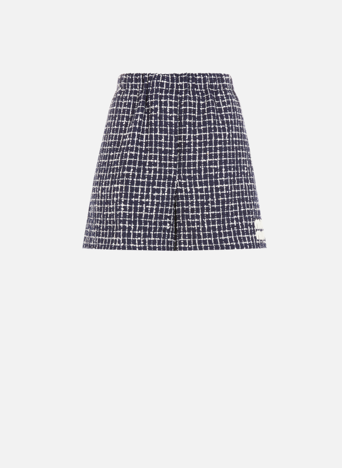 Wool check tweed shorts MIU MIU