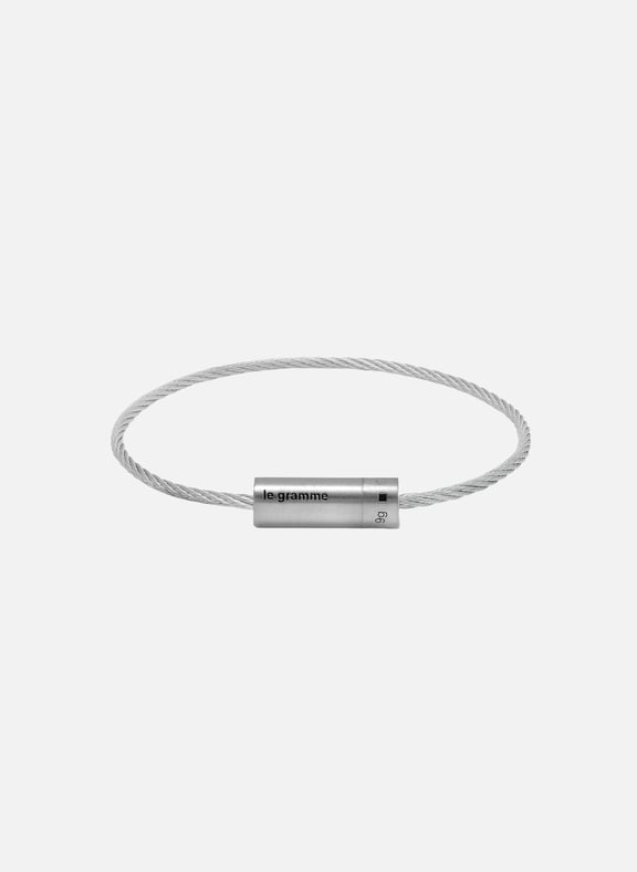 ?Le 9 Grammes? Brushed Silver Double Cable Bracelet LE GRAMME ?Le 9 Grammes? Brushed Silver Double Cable Bracelet LE GRAMME