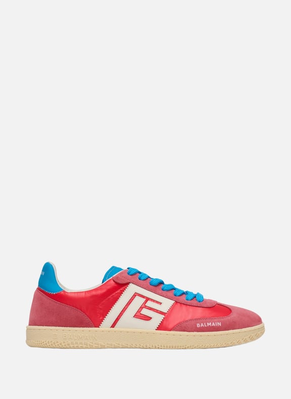 Baskets balmain swan en cuir suédé et nylon Rouge by BALMAIN BALMAIN Baskets balmain swan en cuir suédé et nylon Rouge