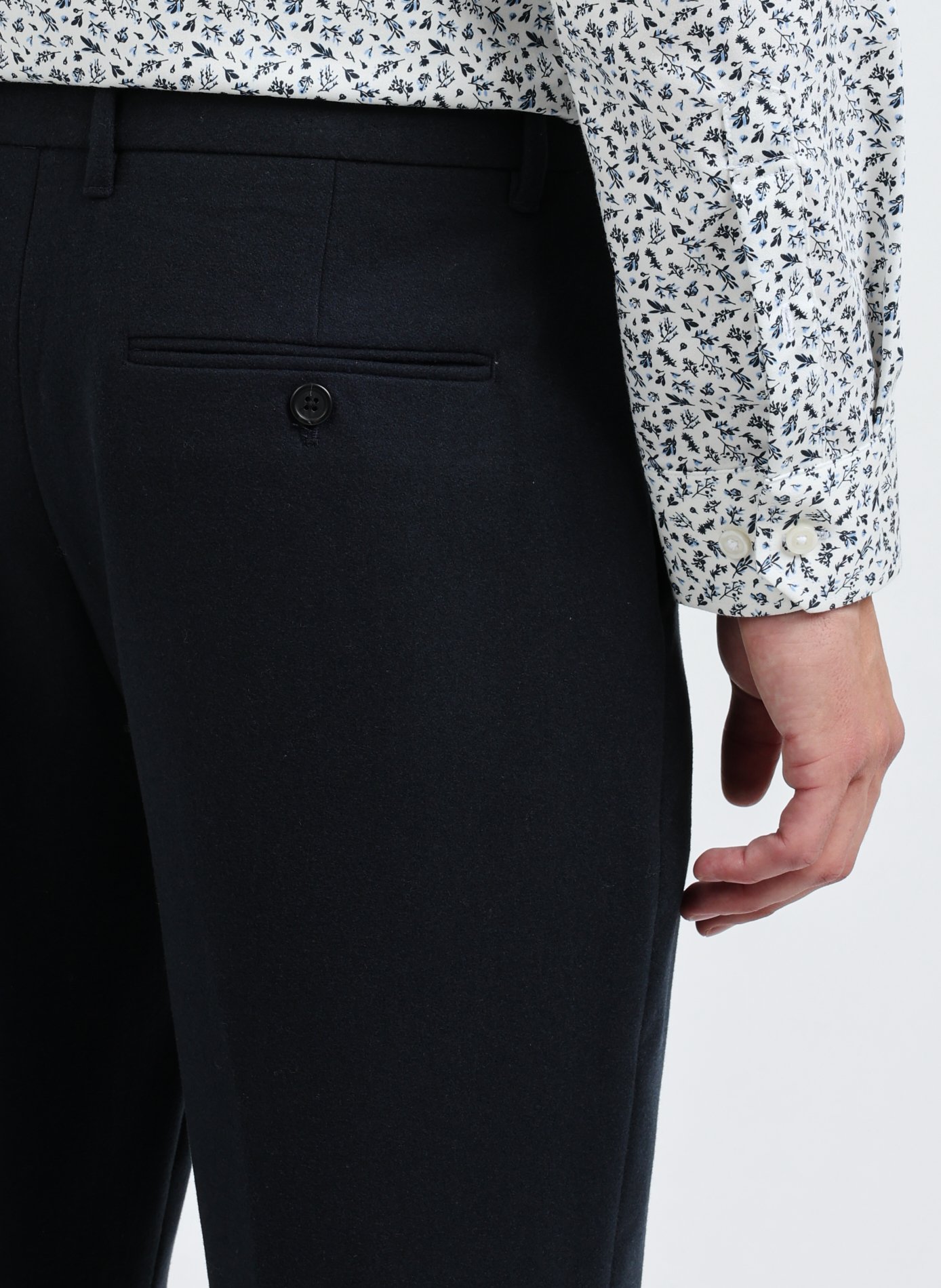 Straight wool-blend trousers  SELECTED Blue