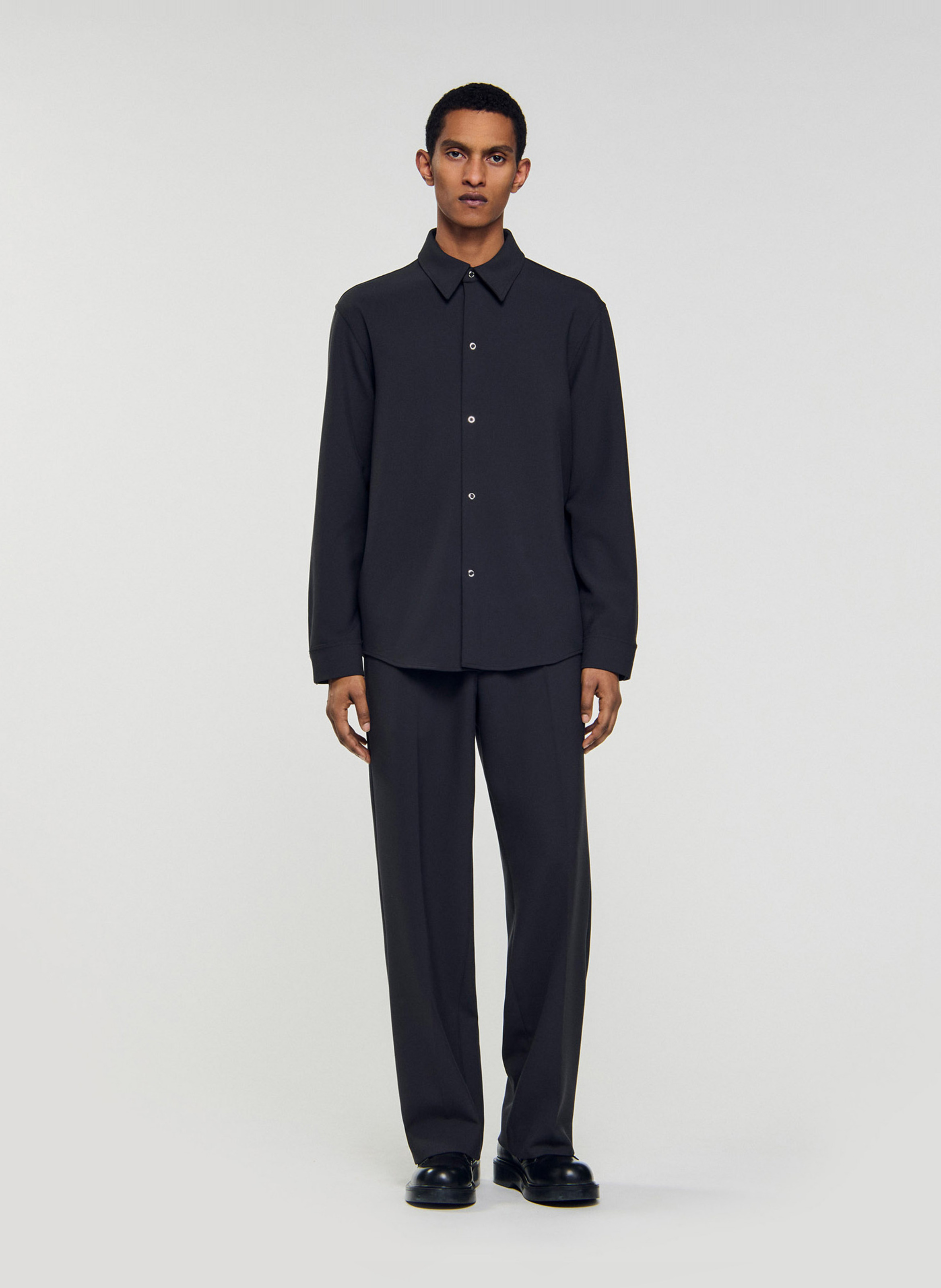 Chemise droite à col classique SANDRO Gris