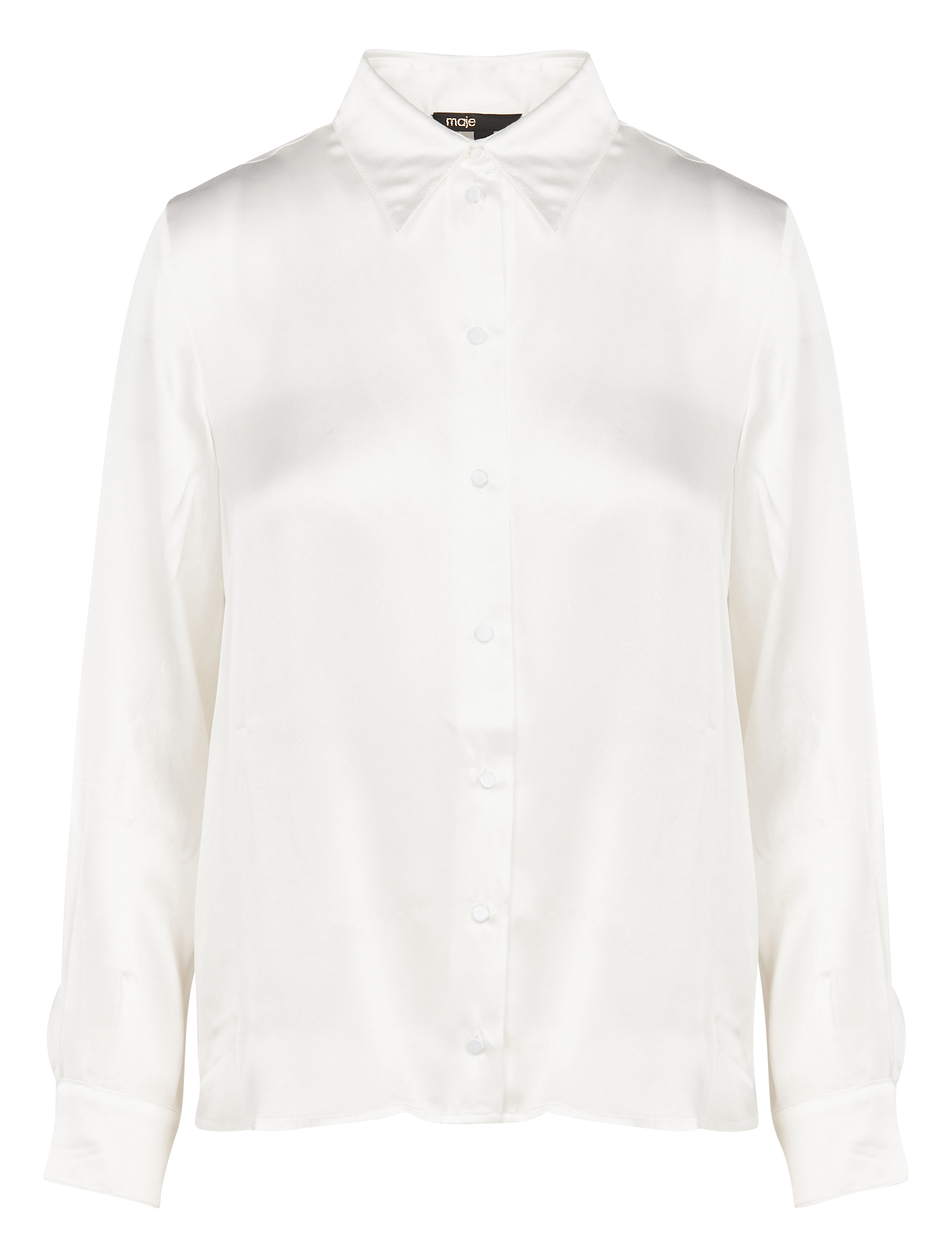 Chemise col classique en soie MAJE Blanc