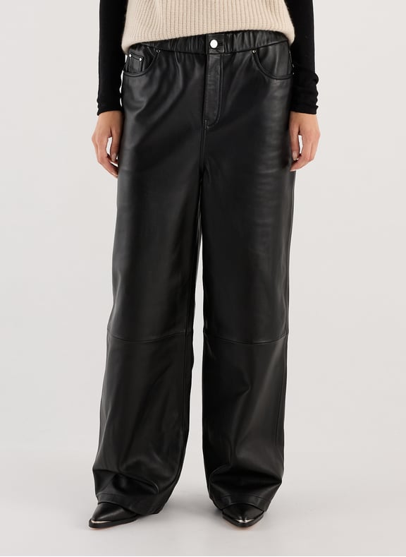 Leather trousers Black by SAISON 1865 SAISON 1865 Leather trousers Black