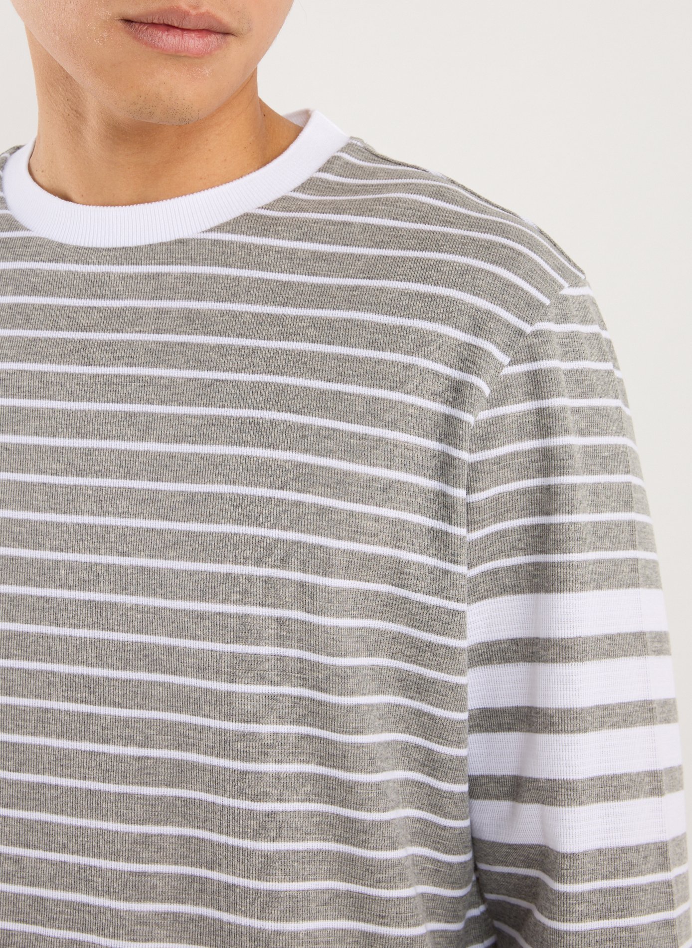 Striped Milano 4-Bar T-shirt THOM BROWNE Grey