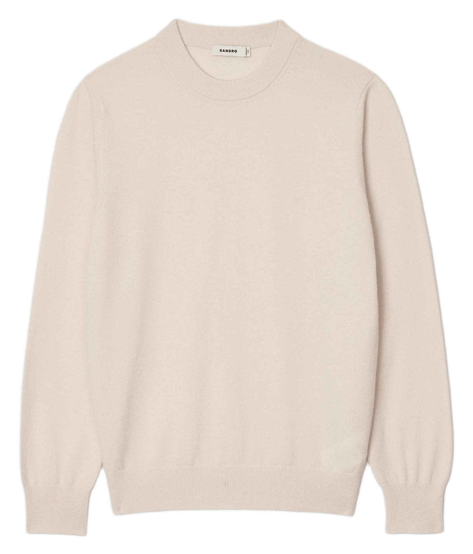 Pull col rond regular-fit en cachemire SANDRO Blanc