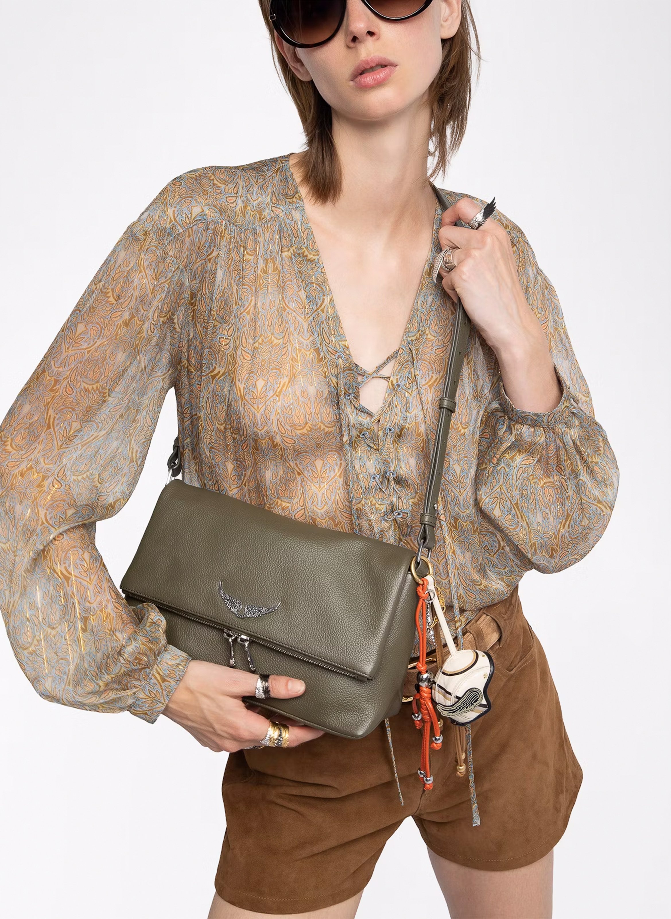 Sac porté épaule en cuir rocky ii ZADIG&VOLTAIRE Vert