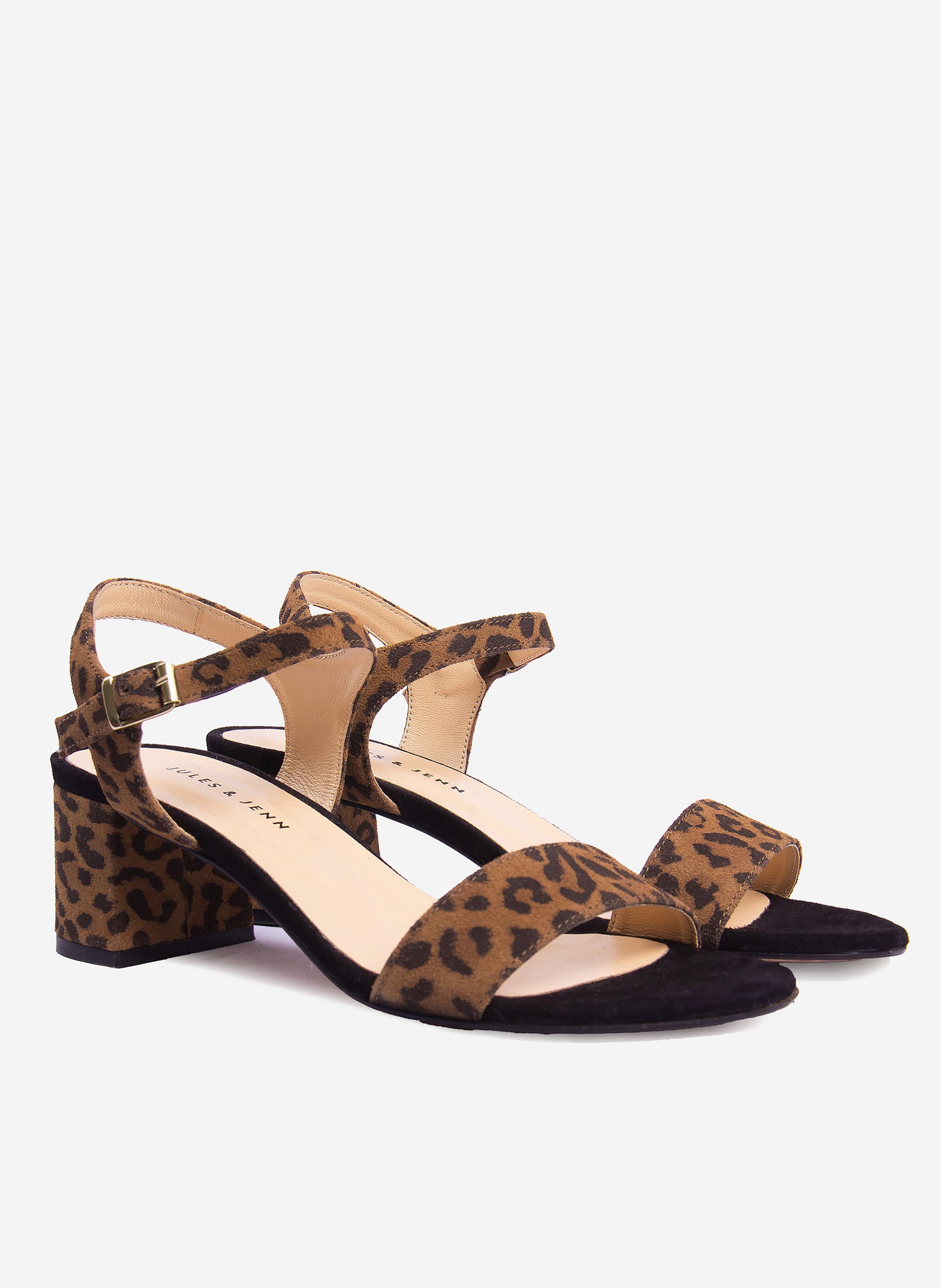 Sandales moyen talon cuir daim JULES & JENN Multicolore