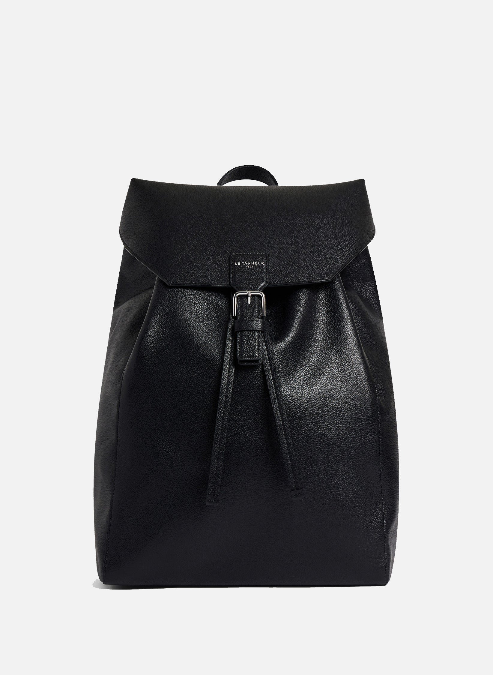 Sac à dos à rabat emile en cuir grainé LE TANNEUR Noir