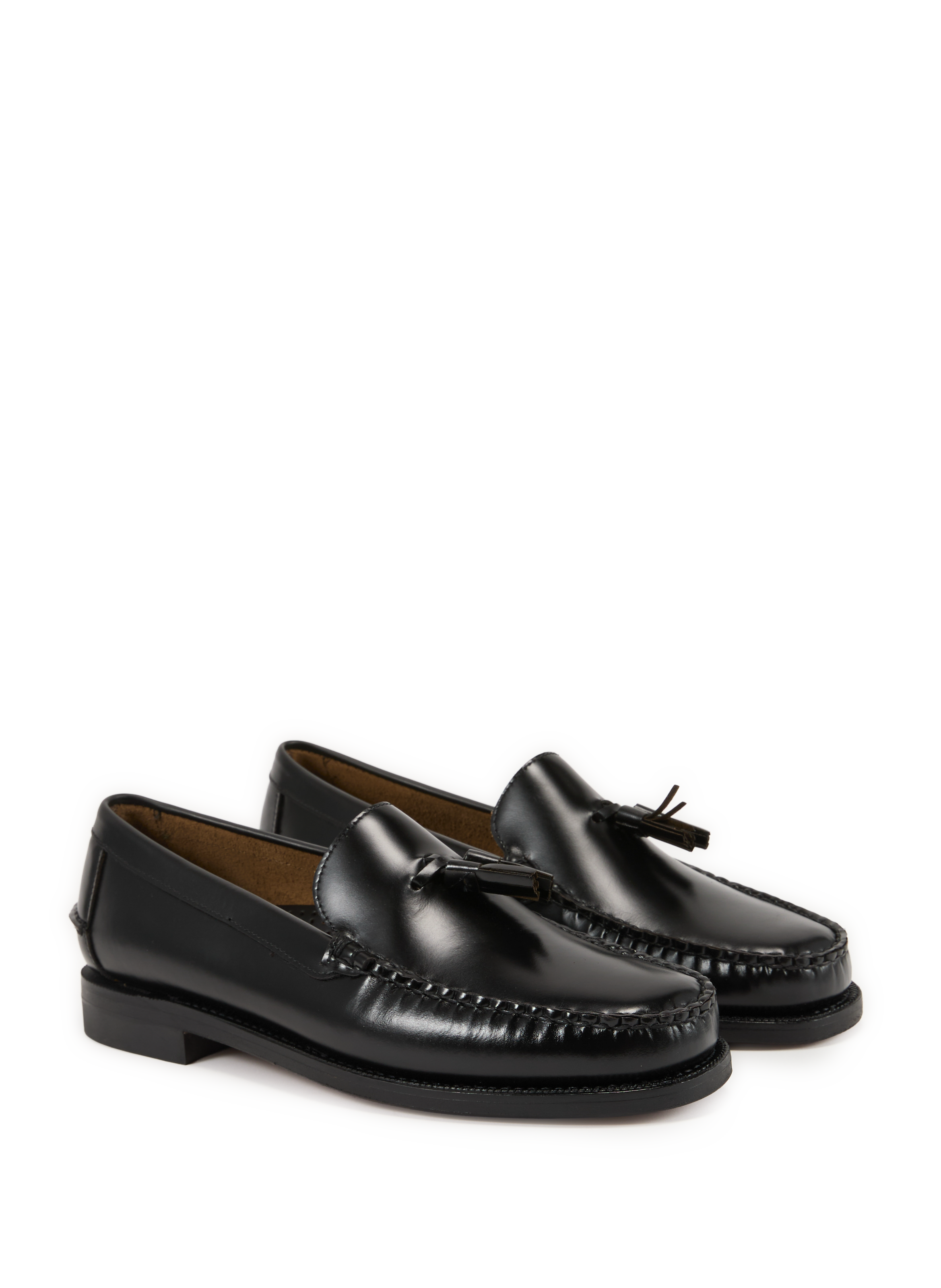 Plain leather moccasins SEBAGO Black