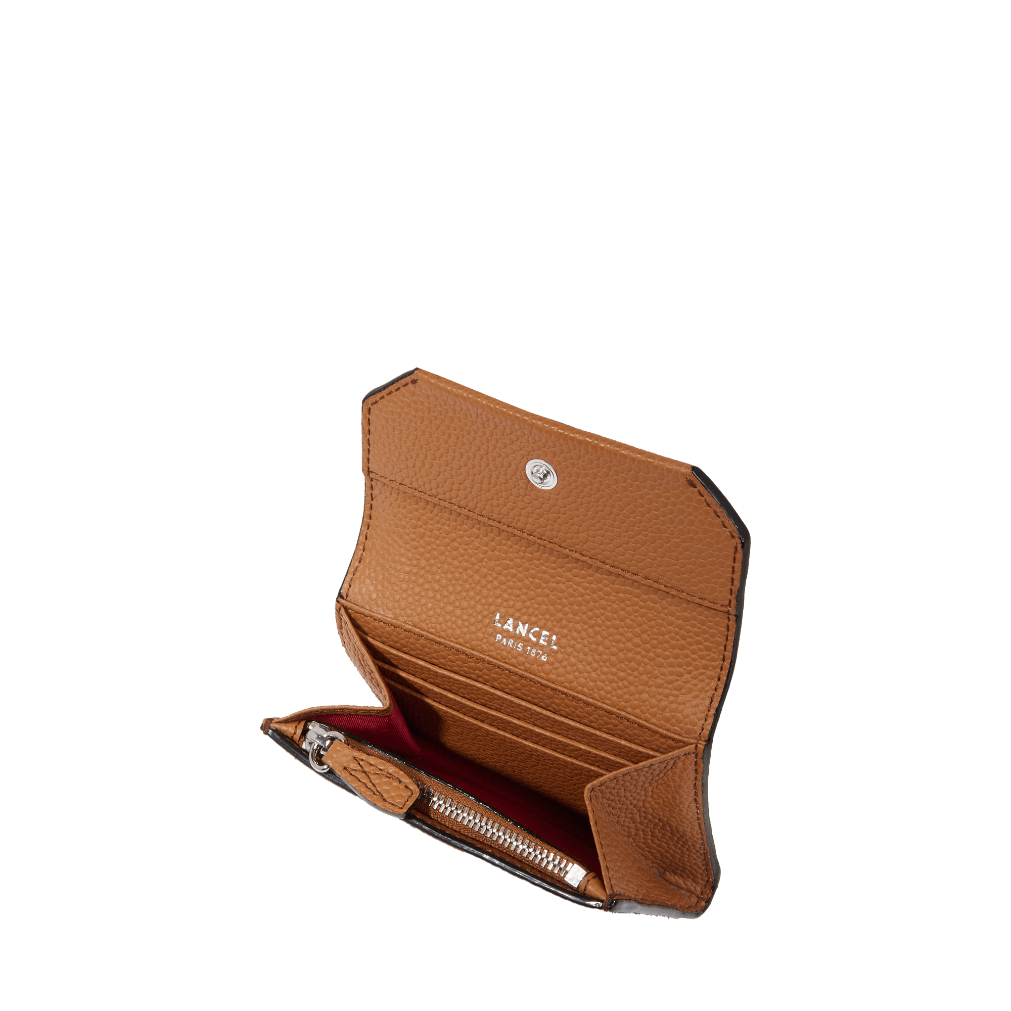 Mini portefeuille rabat en cuir ninon de lancel LANCEL Marron