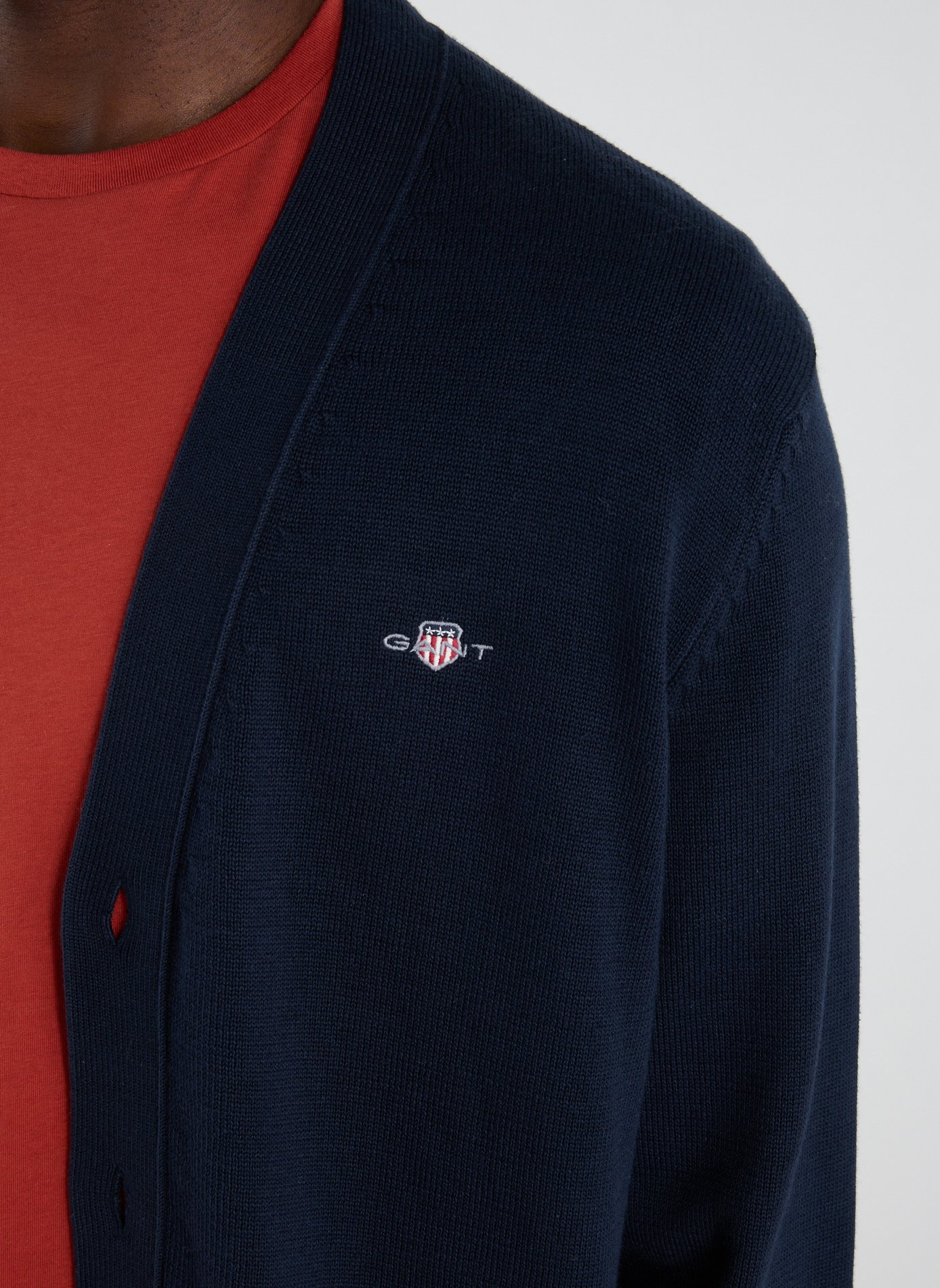 V-neck cotton vest GANT Blue