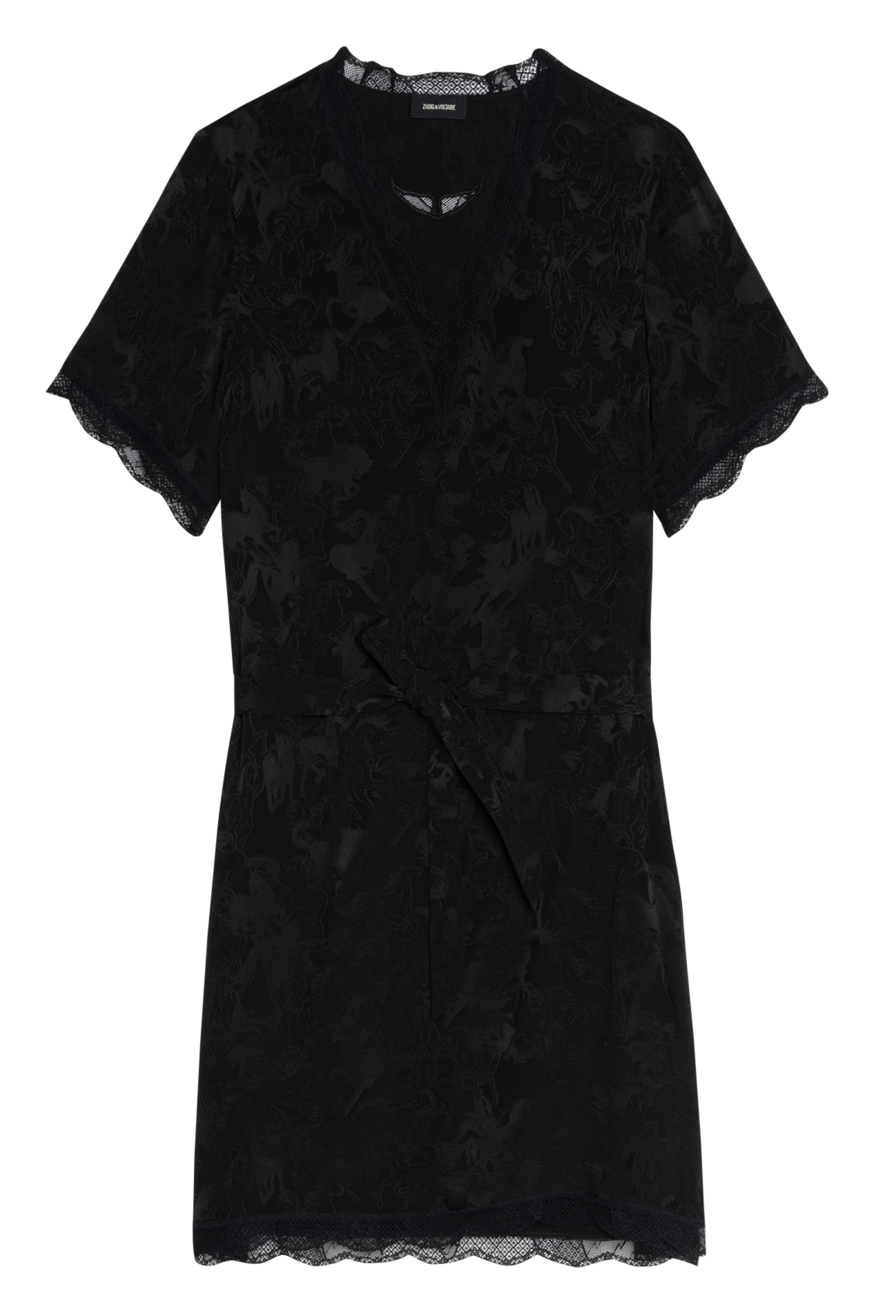 Robe courte col v en soie rerzo ZADIG&VOLTAIRE Noir