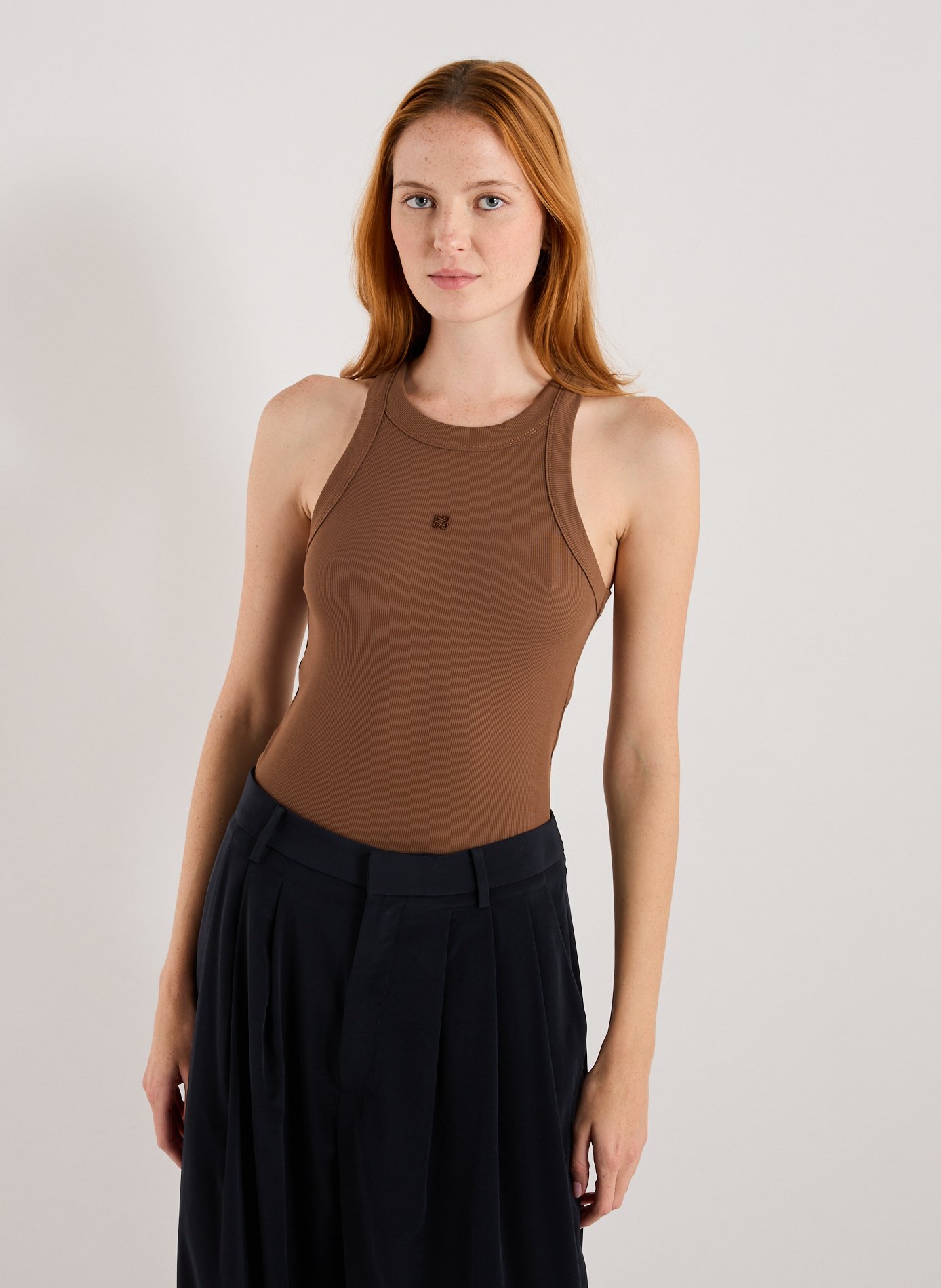 VANNINA VESPERINI Débardeur Audrey en coton Marron
