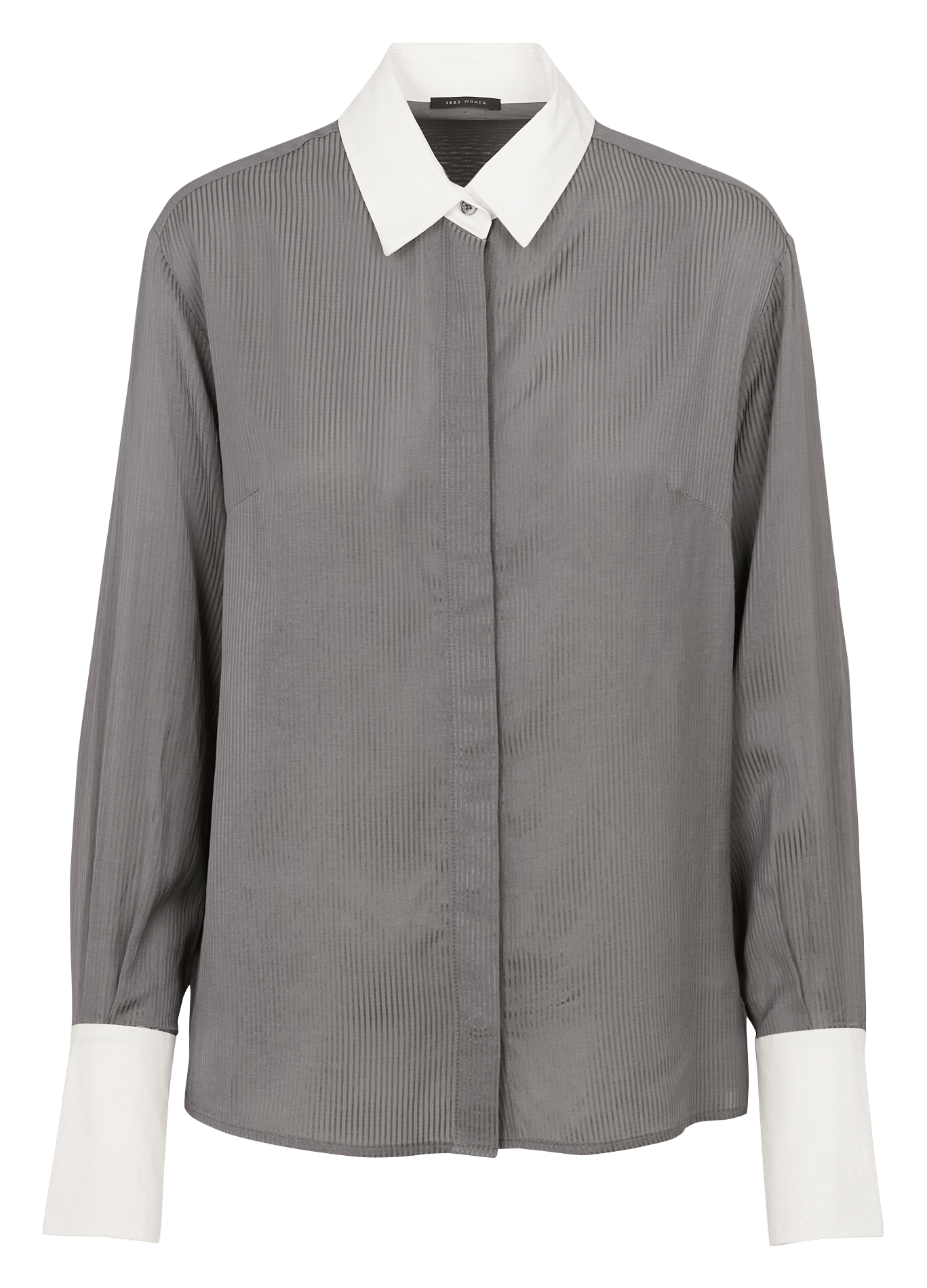 Chemise à rayures col classique IKKS Gris