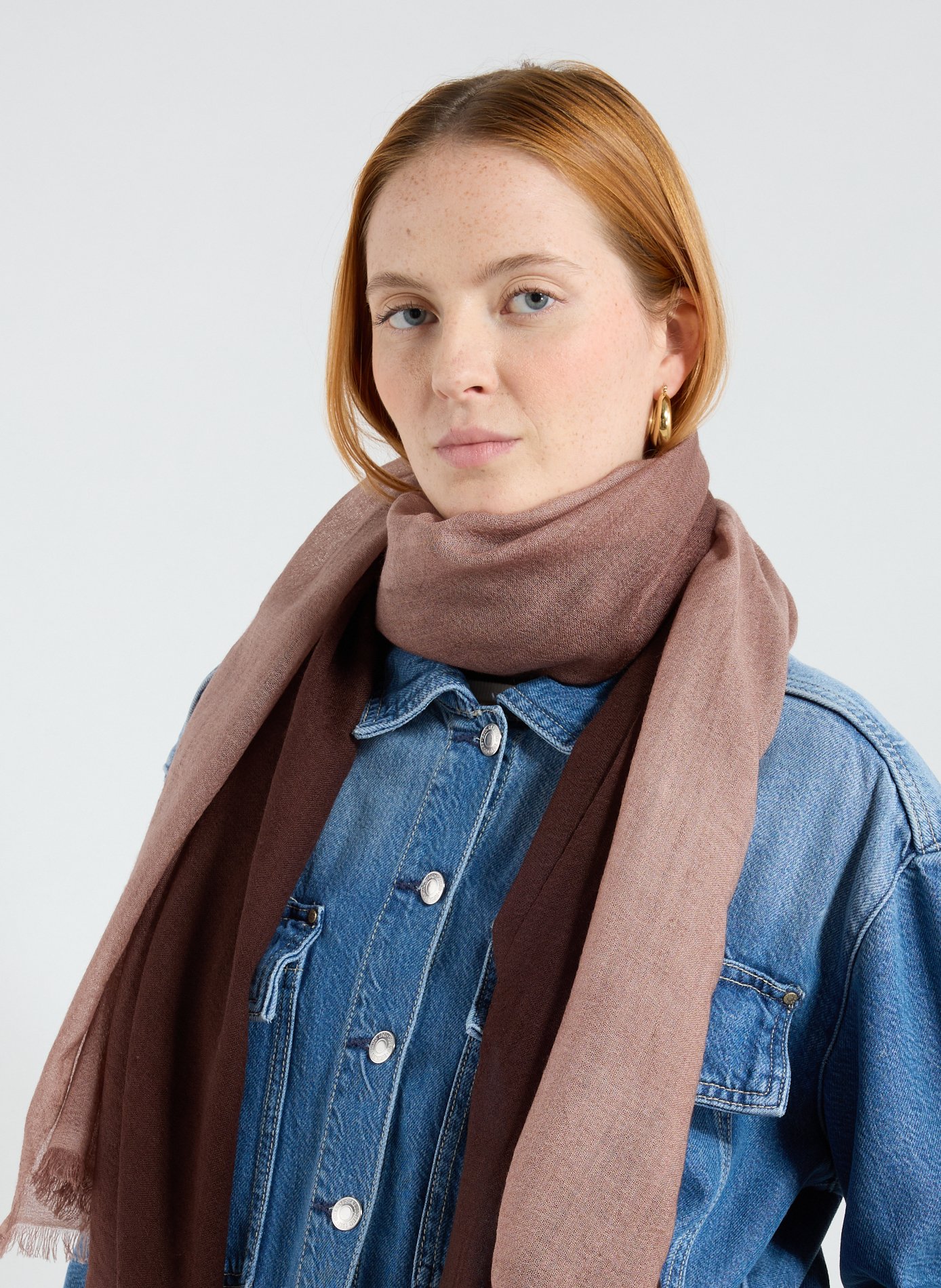 Wool stole AU PRINTEMPS PARIS Brown