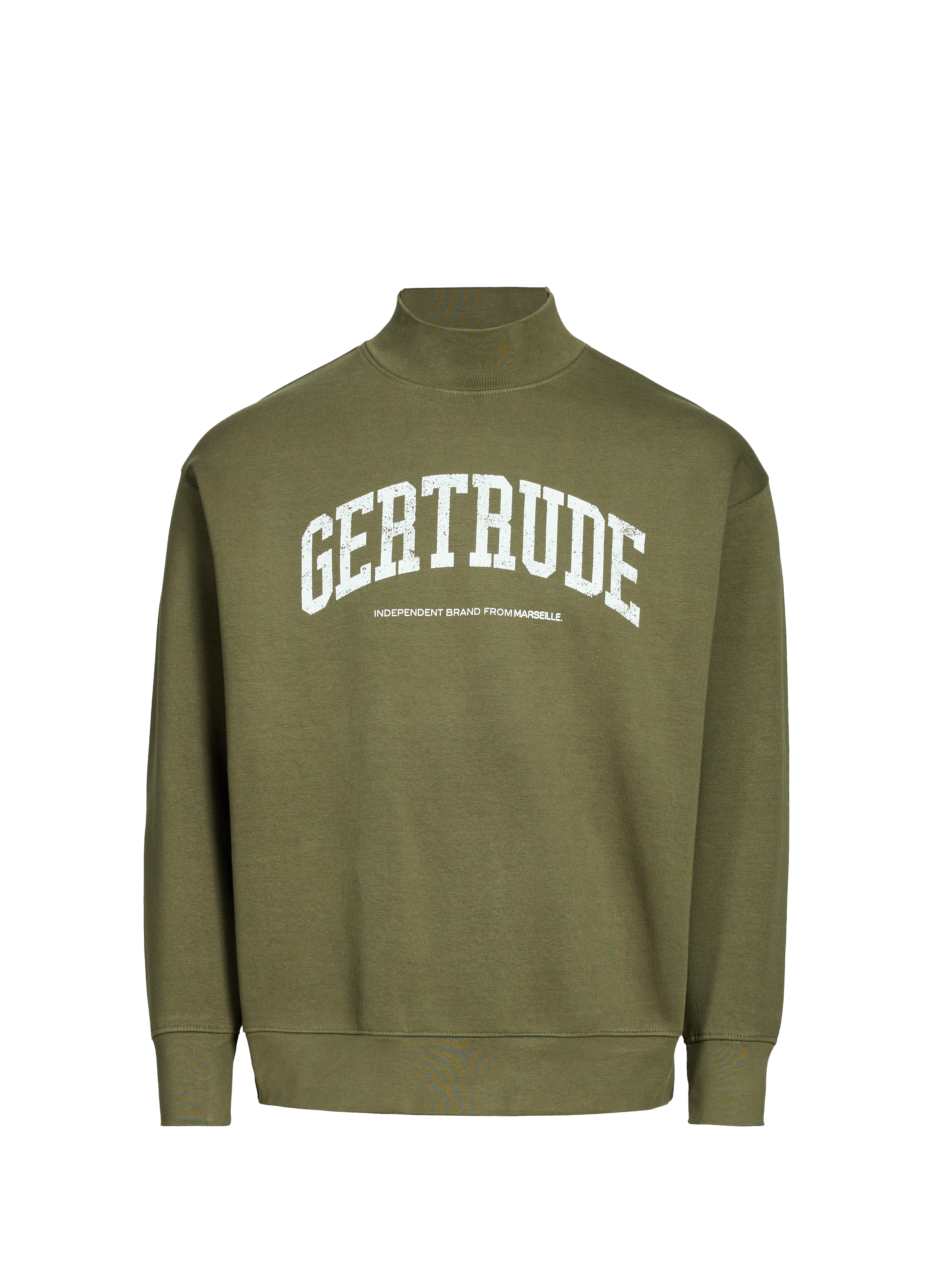 Einfarbiger Pullover aus Baumwollmischung Khaki by GERTRUDE ET GASTON GERTRUDE ET GASTON Einfarbiger Pullover aus Baumwollmischung Khaki