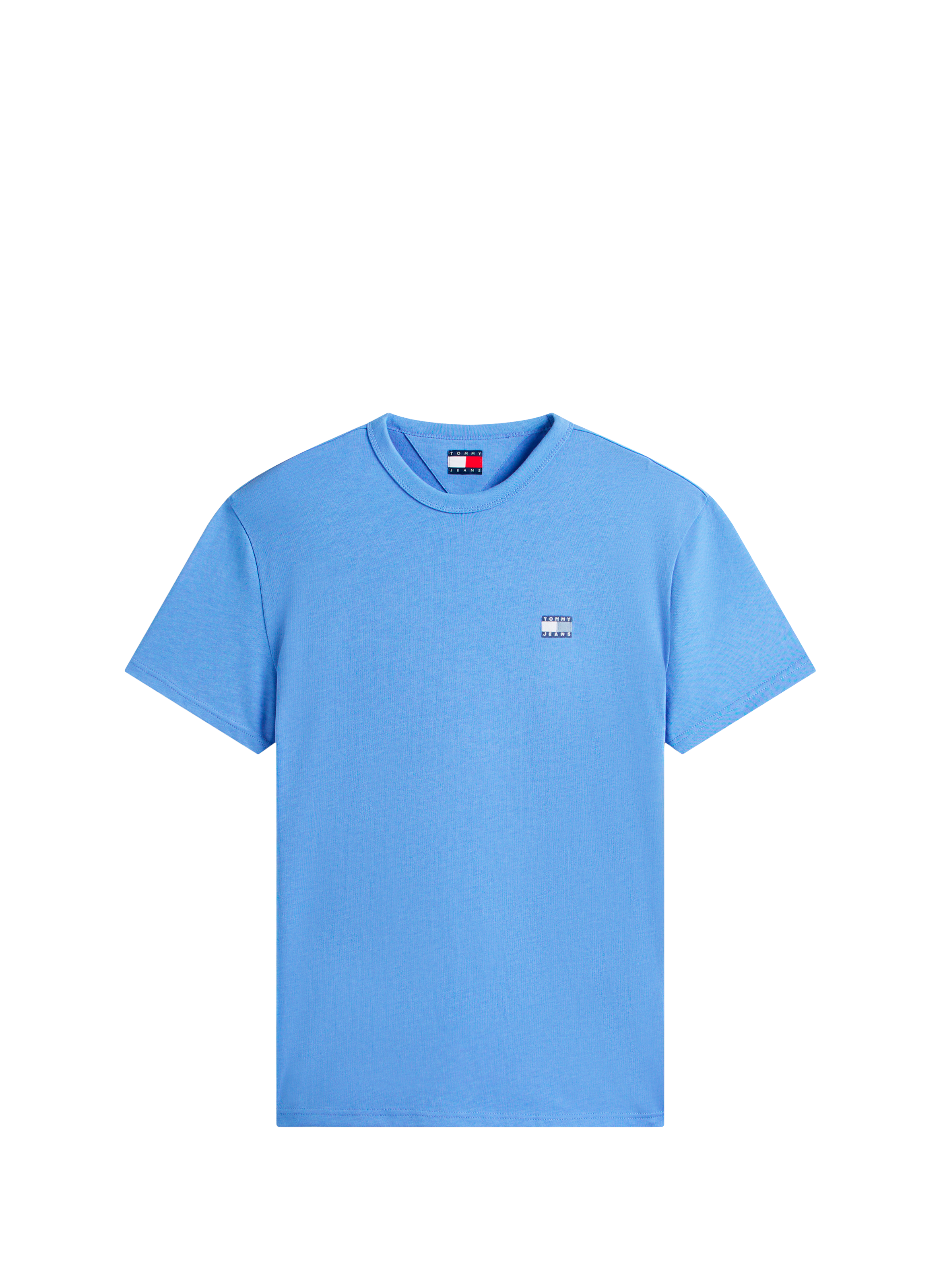Round neck short sleeve t-shirt with embroidered logo TOMMY HILFIGER Blue