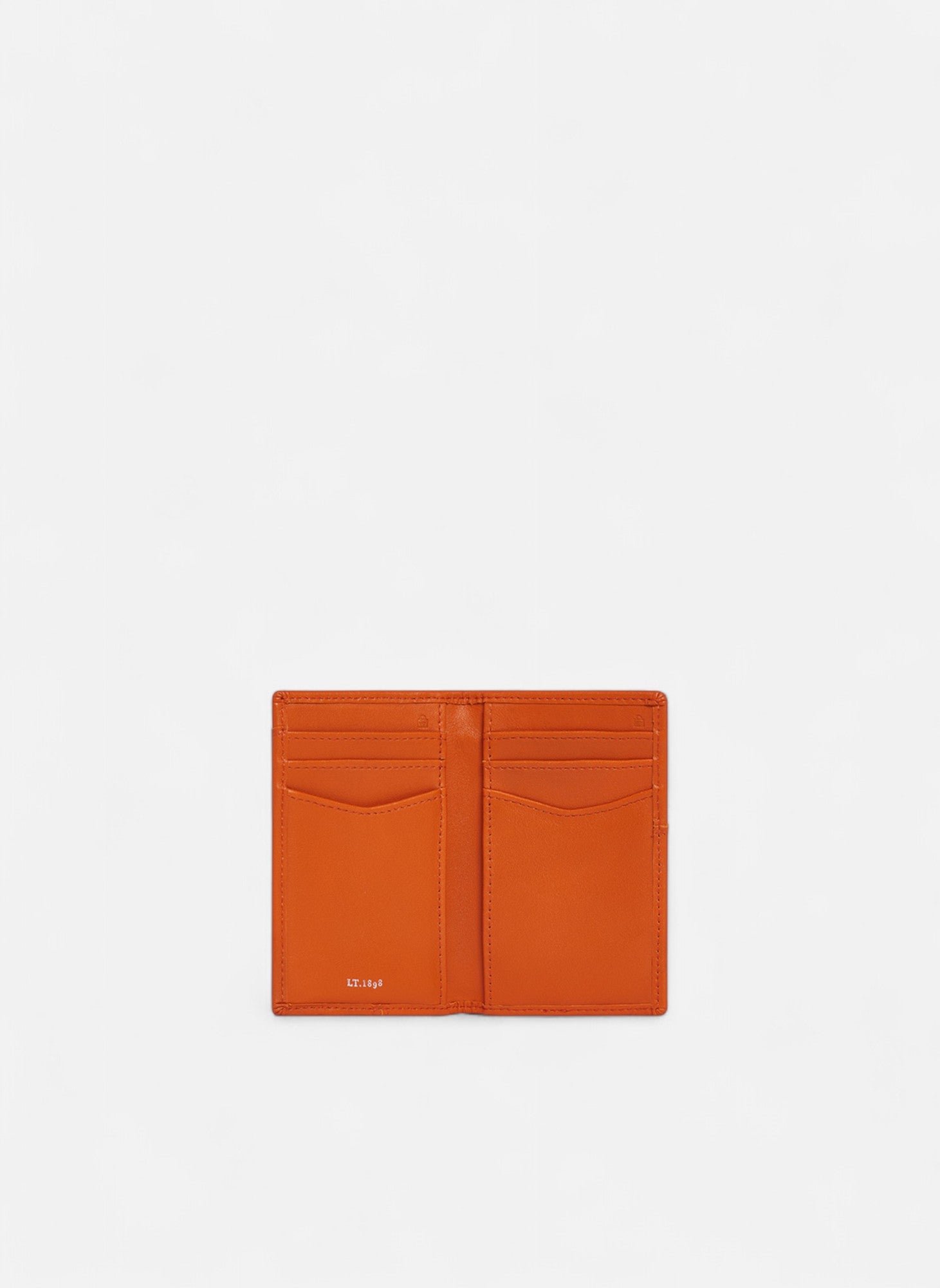 Porte cartes vertical charlotte en cuir lisse LE TANNEUR Orange