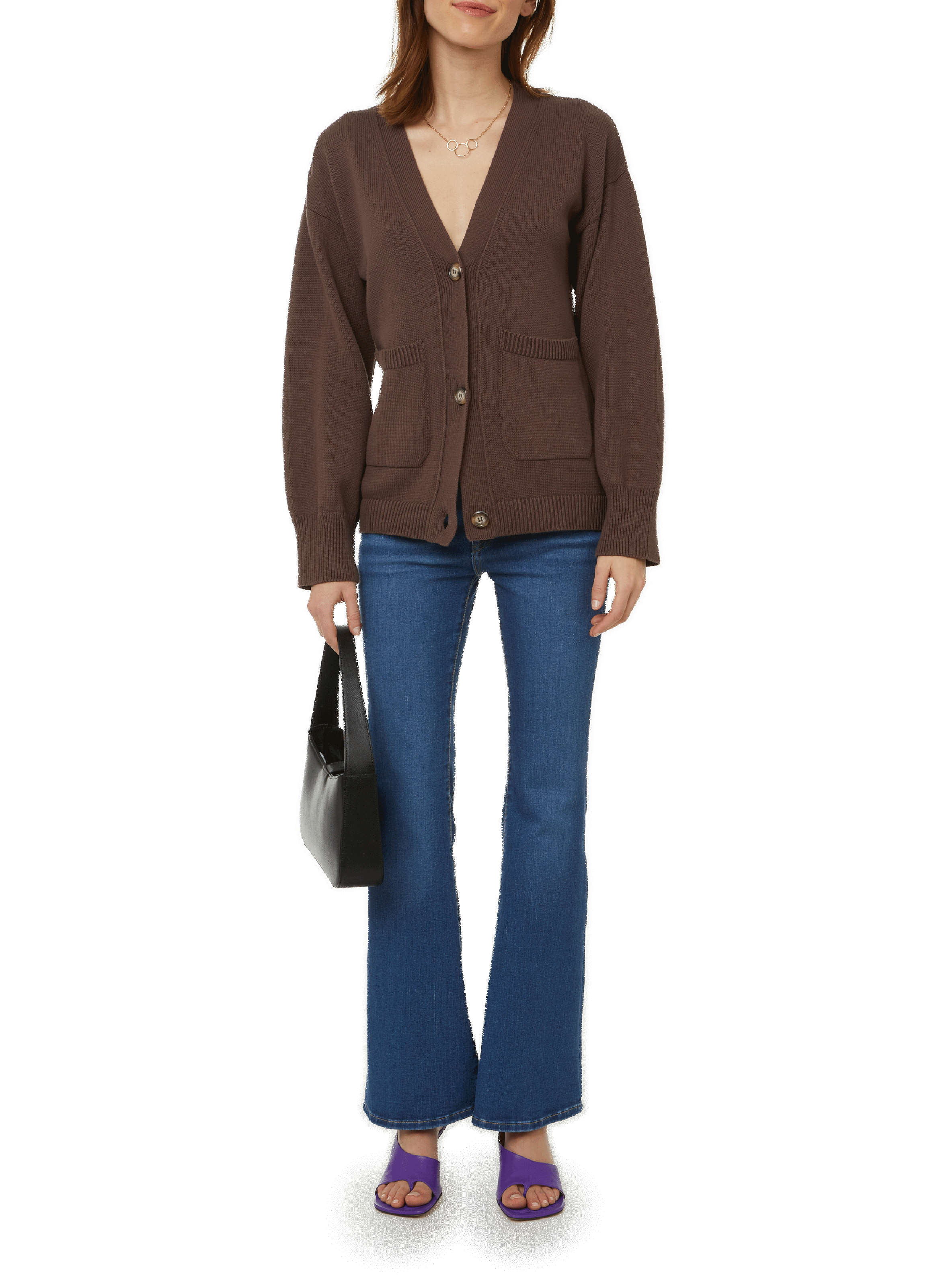 Cardigan en coton SAISON 1865 Marron