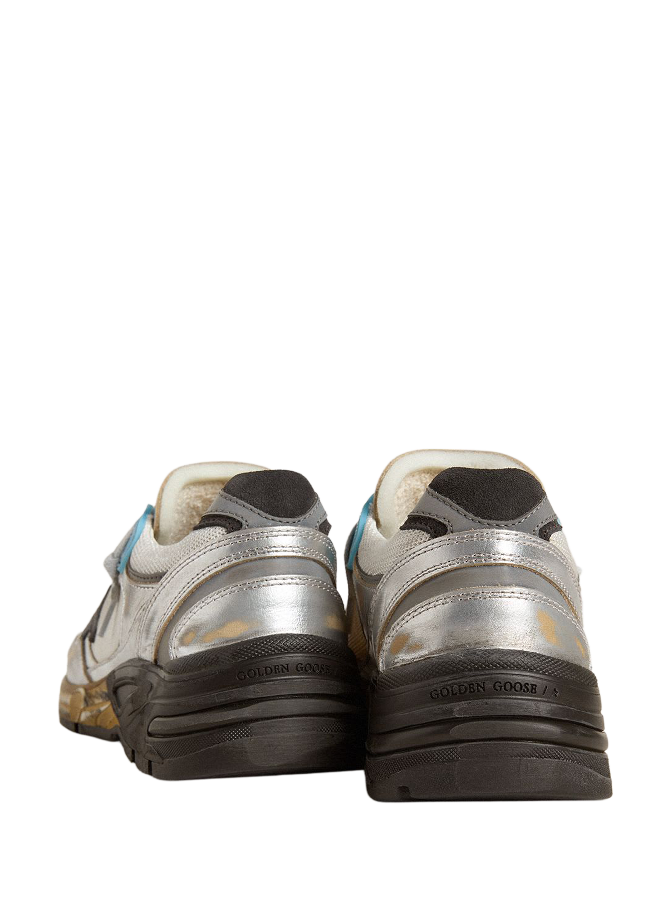 Baskets Dad Star en cuir mélangé GOLDEN GOOSE Argent