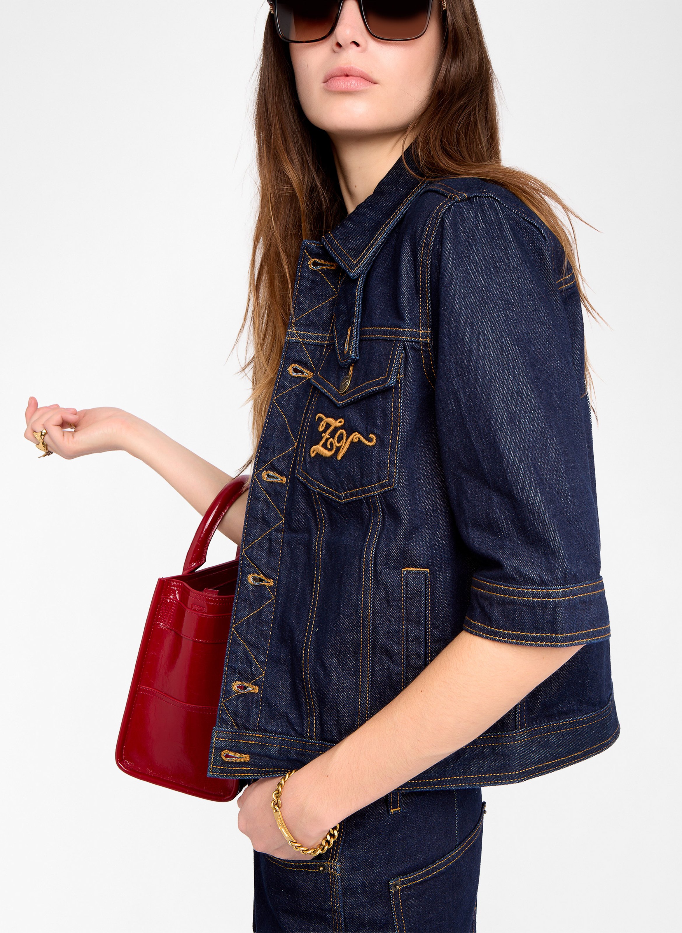 Chemise droite en jean brut kyo ZADIG&VOLTAIRE Bleu