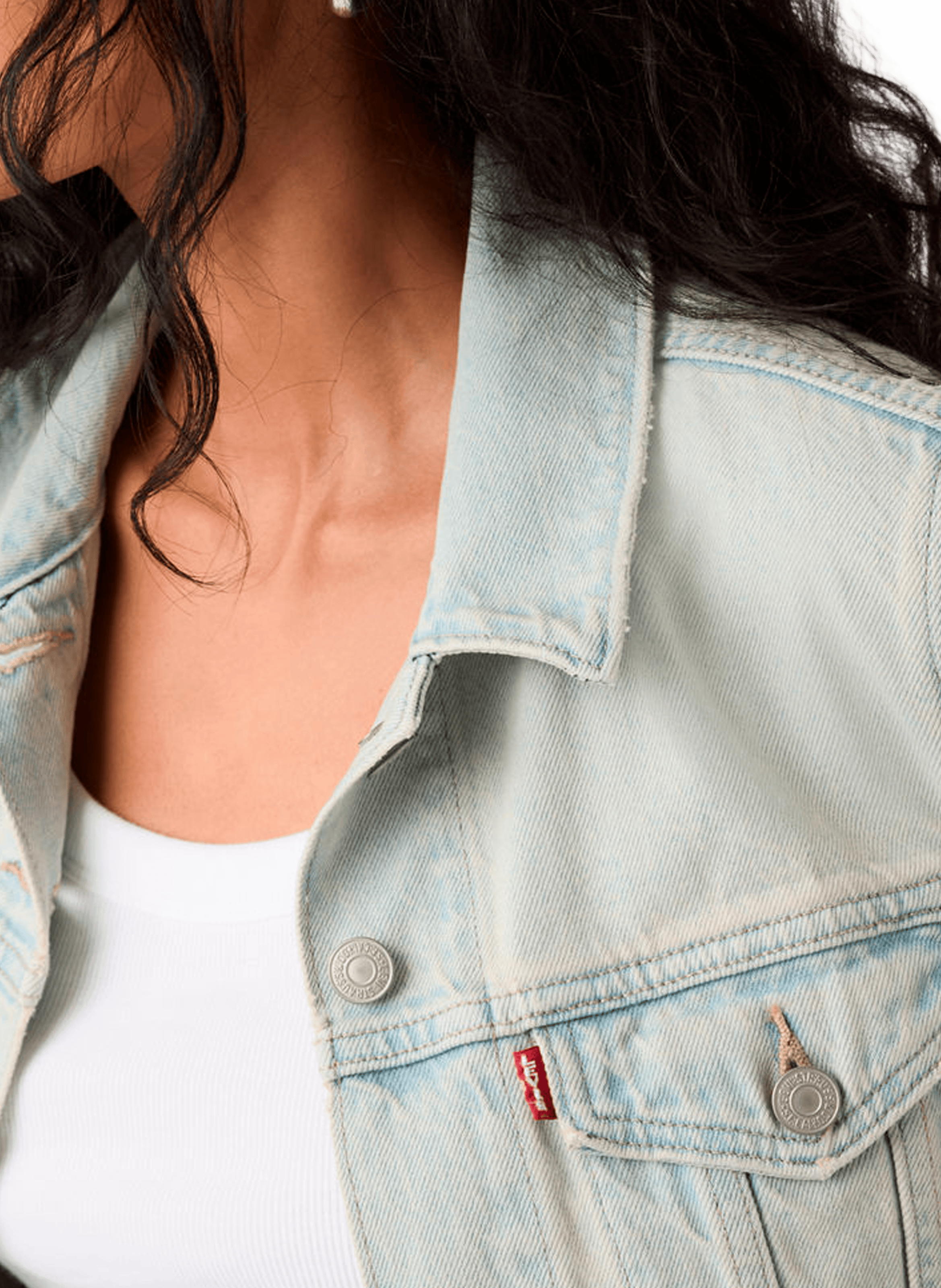 Veste Original trucker en denim de coton LEVI'S Bleu