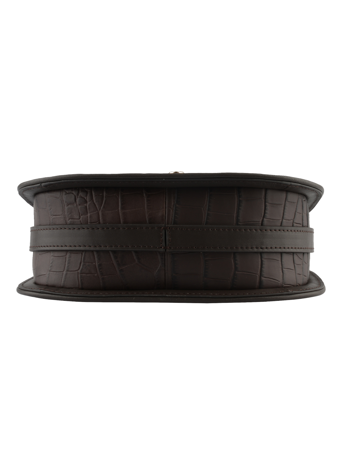 Bride croco  porté travers marron POURCHET Marron