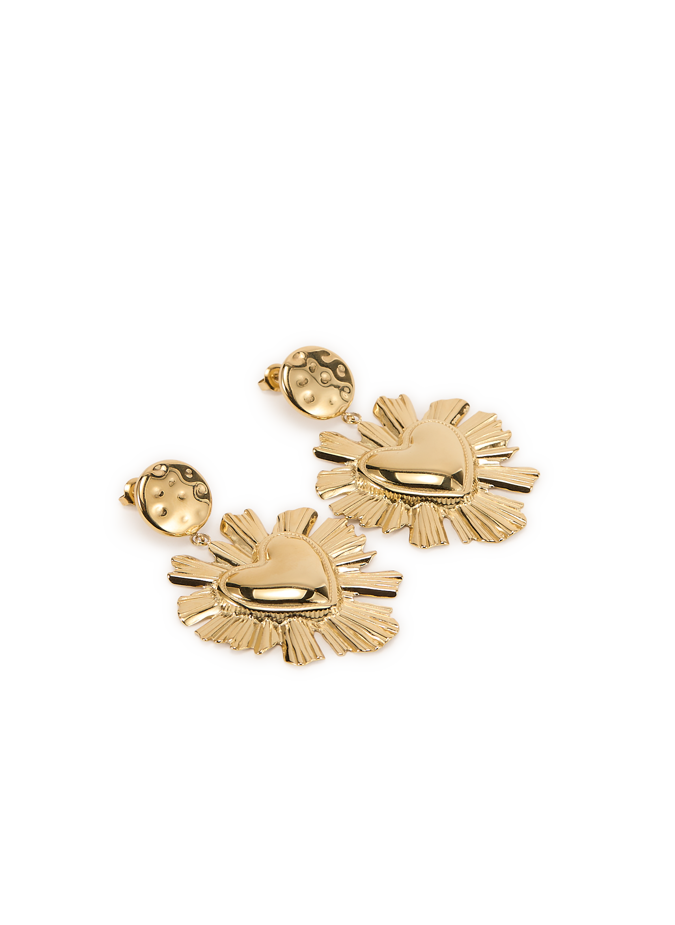 Boucles d'oreille pendantes coeur AU PRINTEMPS PARIS Doré