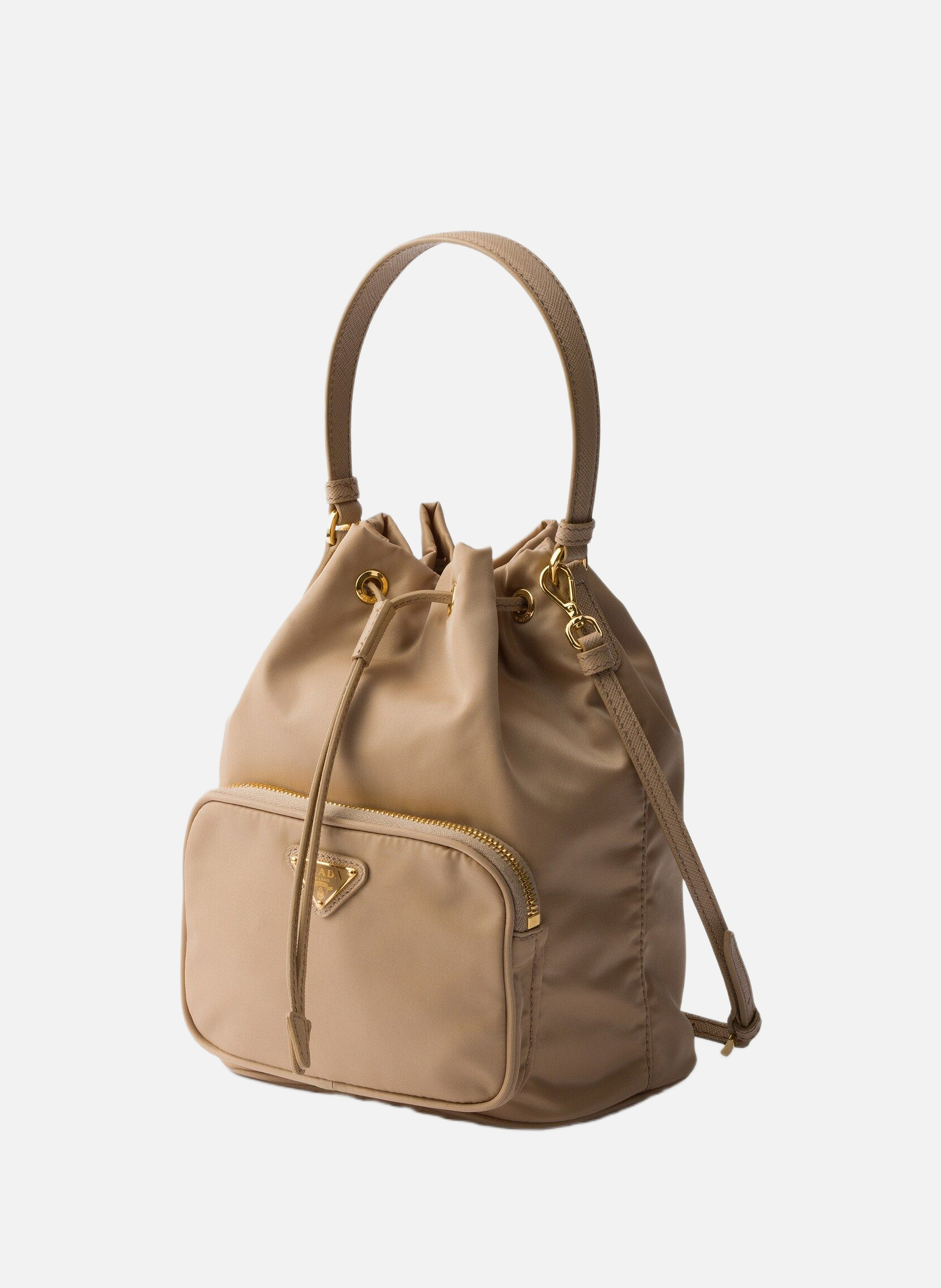 Sac seau prada duet en re-nylon PRADA Marron