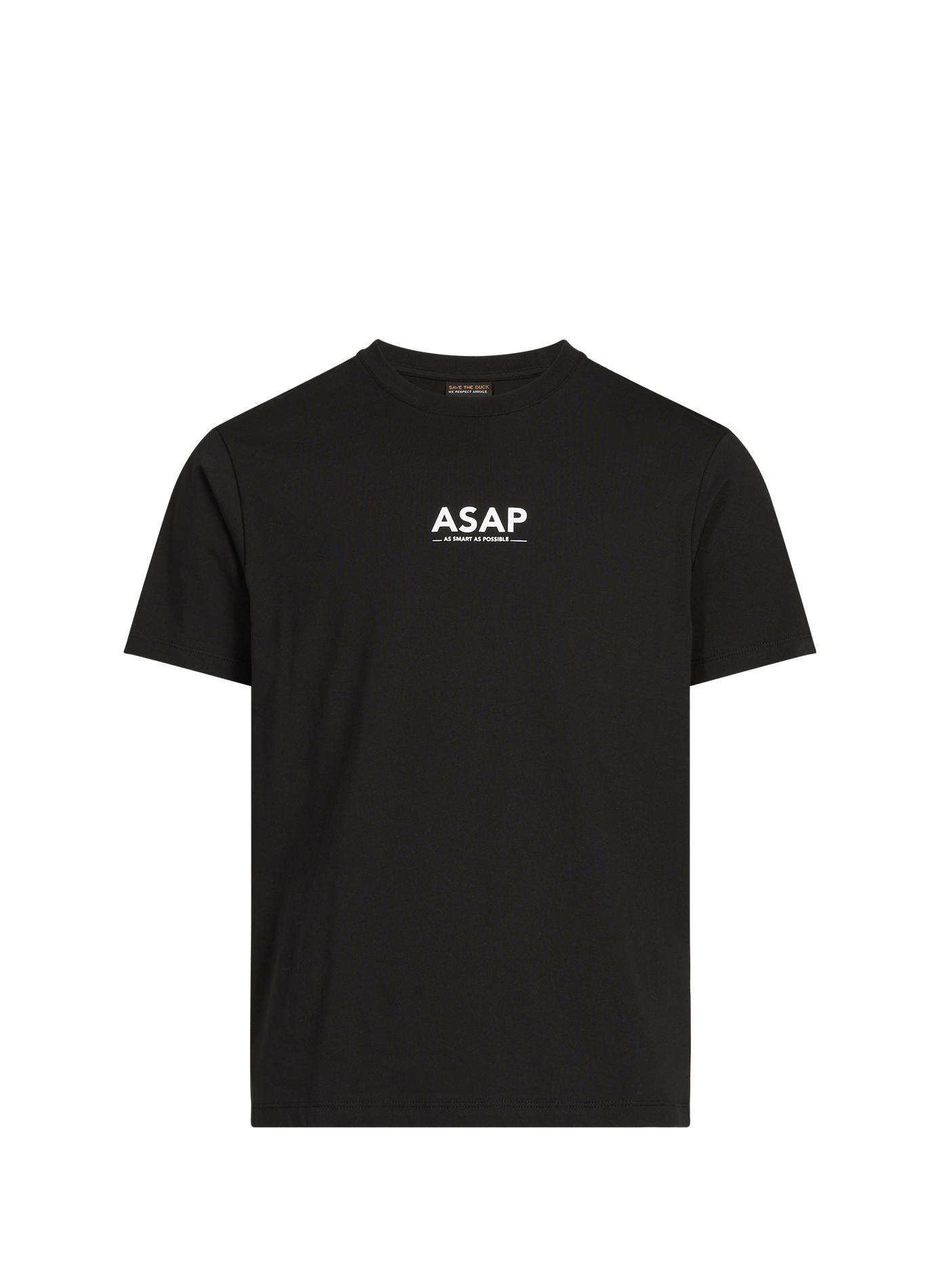 Straight round-neck cotton T-shirt SAVE THE DUCK Black