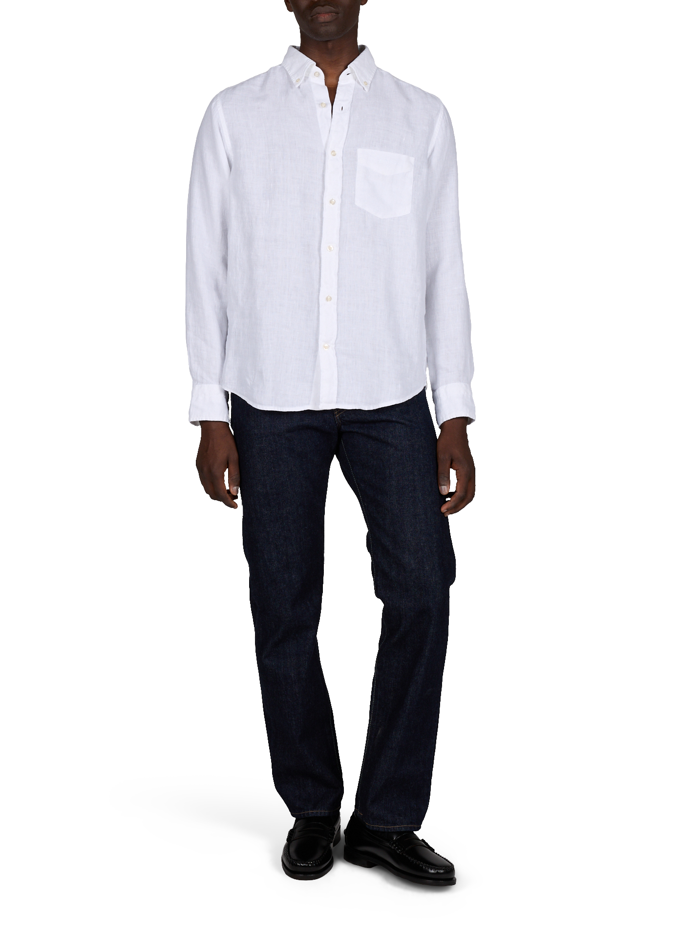Chemise droite en lin  GANT Blanc
