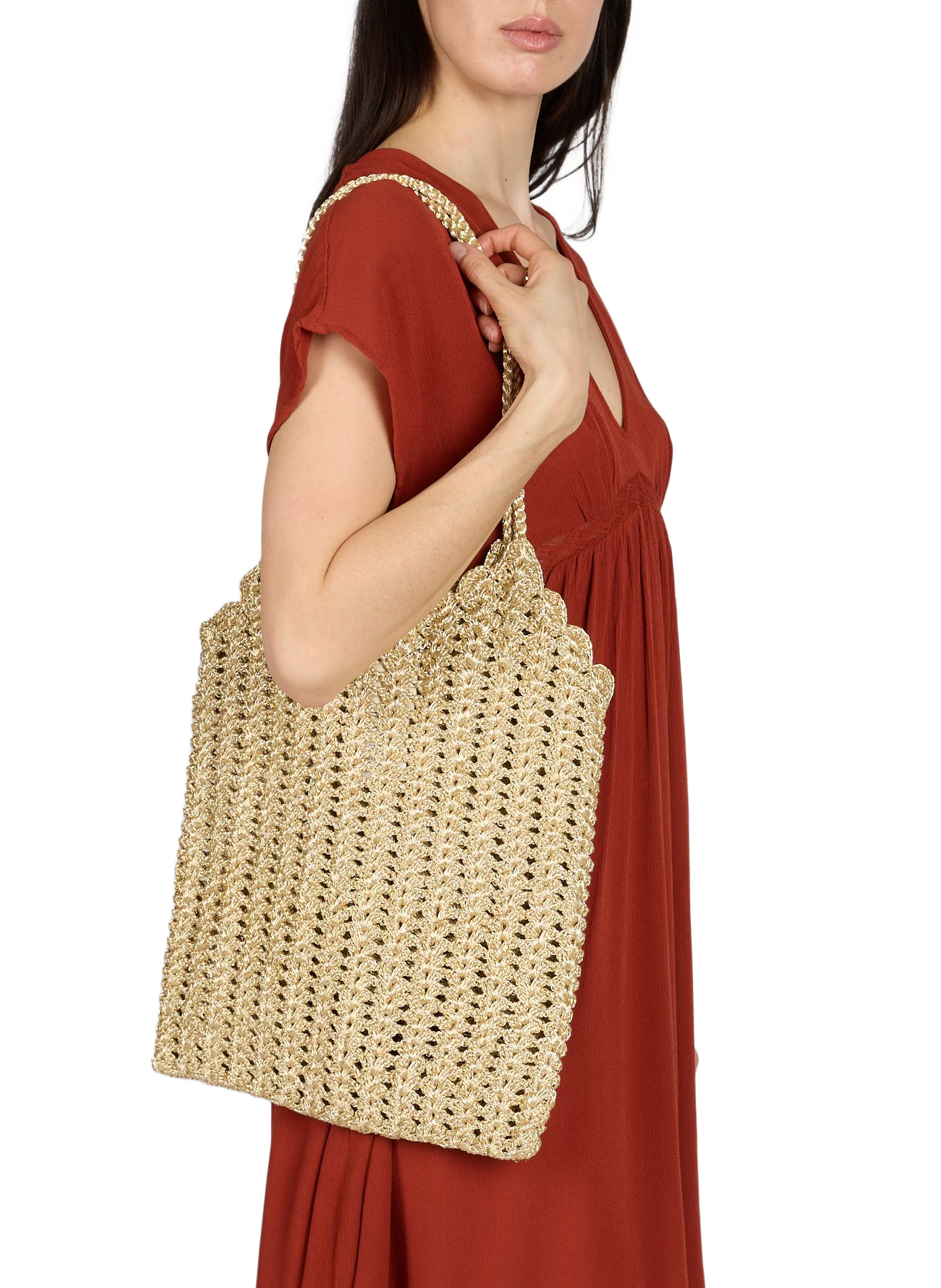 Panier Lilou tressé brillant PETITE MENDIGOTE Blanc