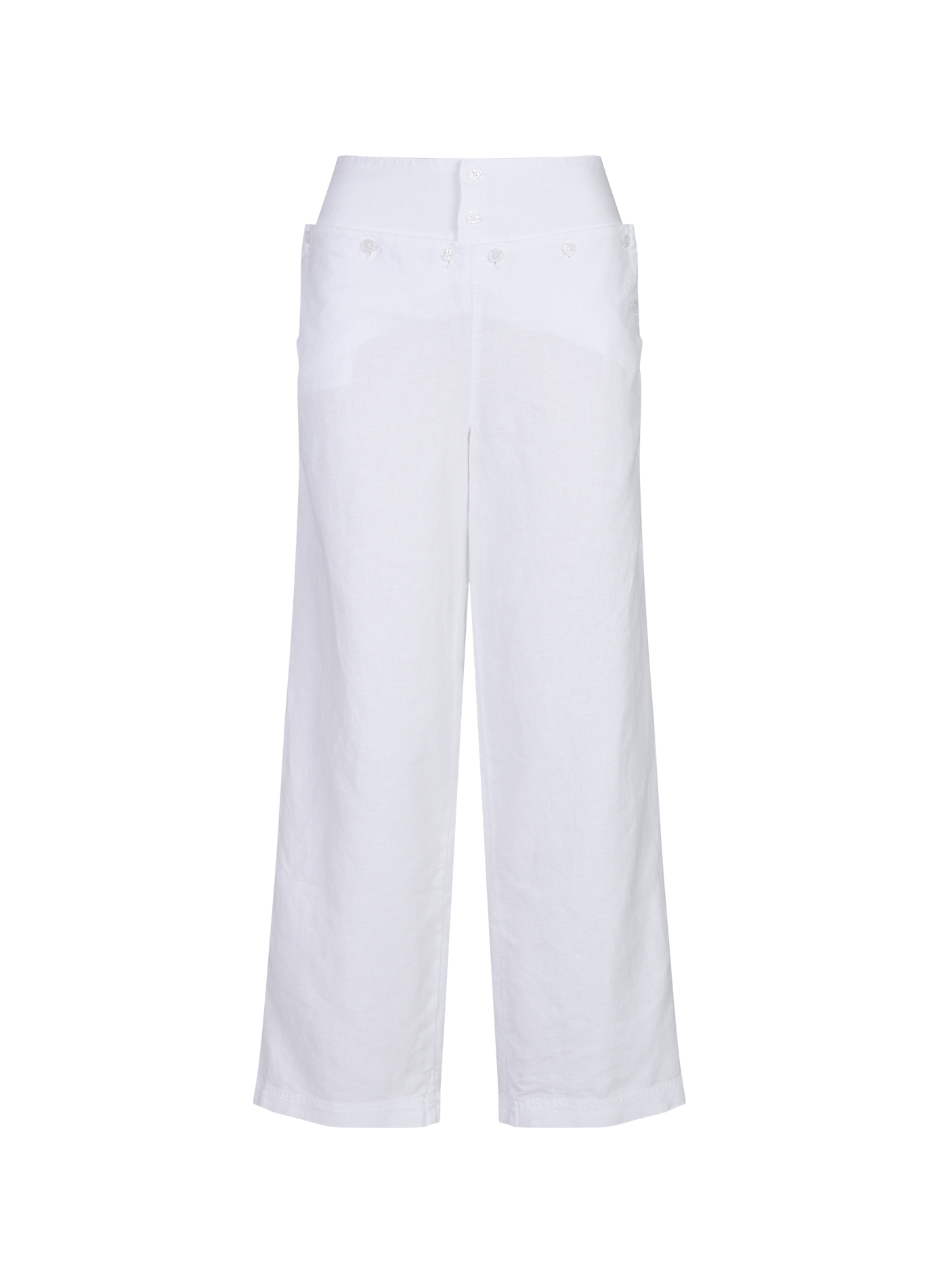 Pantalon droit Anna en coton et lin GIMAGUAS Blanc